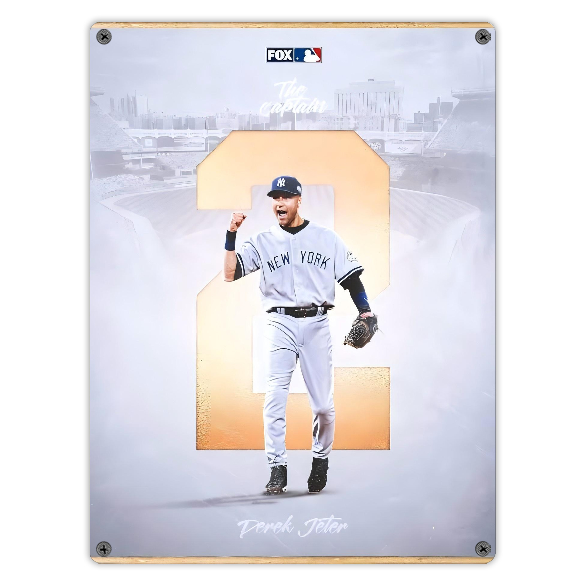 Derek Jeter 112 Vintage Metal Tin Sign 12x16inch – Retro Wall Art Decor For Home, Bar, Kitchen, Bedroom, Office – Durable Iron Sheet Poster, Easy To Hang, Full-Color Printing
