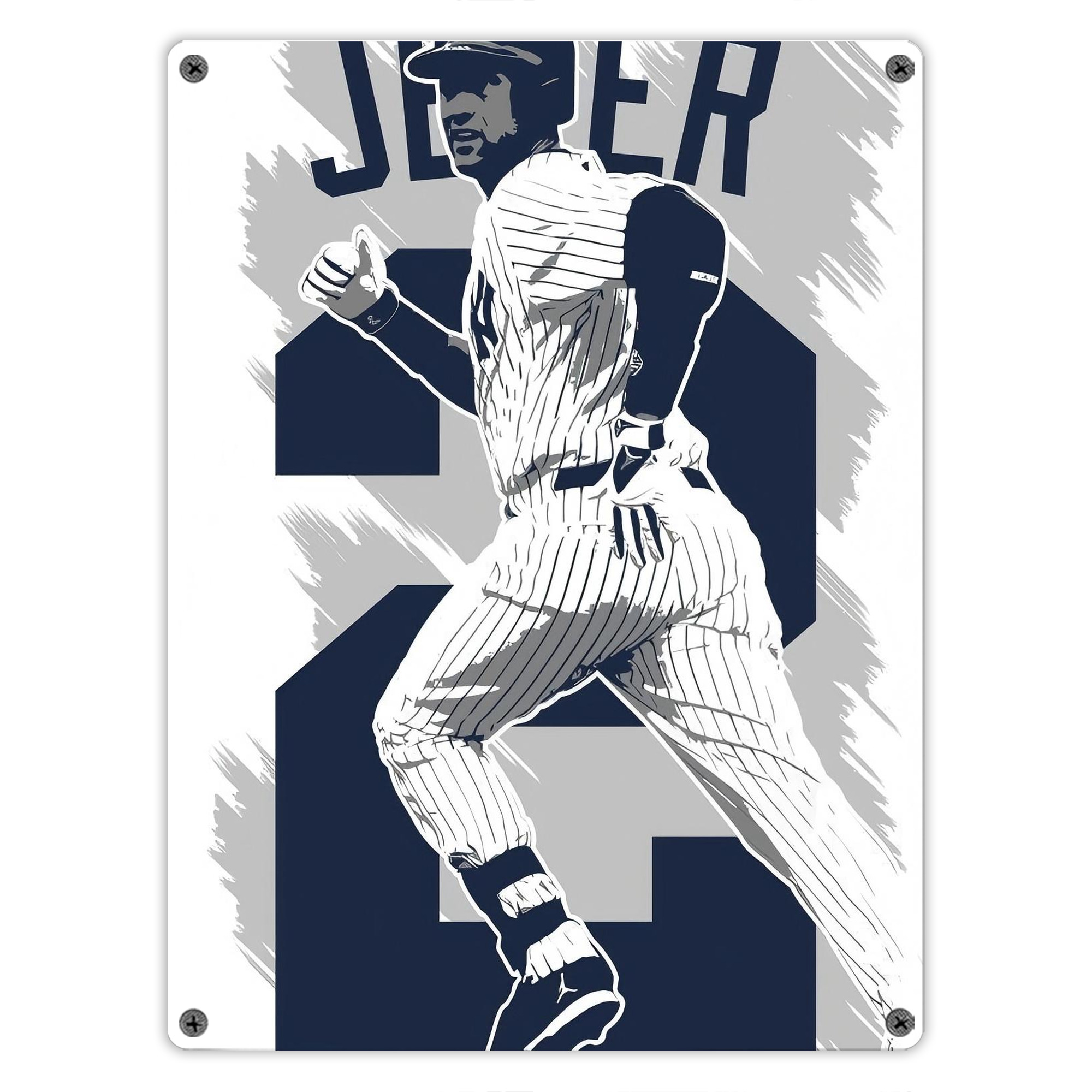 Derek Jeter 113 Vintage Metal Tin Sign 12x16inch – Retro Wall Art Decor For Home, Bar, Kitchen, Bedroom, Office – Durable Iron Sheet Poster, Easy To Hang, Full-Color Printing