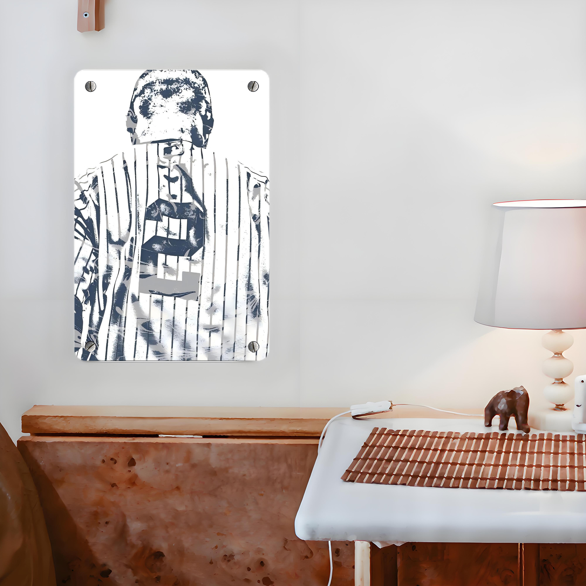 Derek Jeter 30 Metal Tin Sign 8x12inch - High-Quality Full-Print Decorative Wall Art, Durable Rust-Resistant Metal Plaque For Living Room, Bedroom, Kitchen, Office, Bar Décor