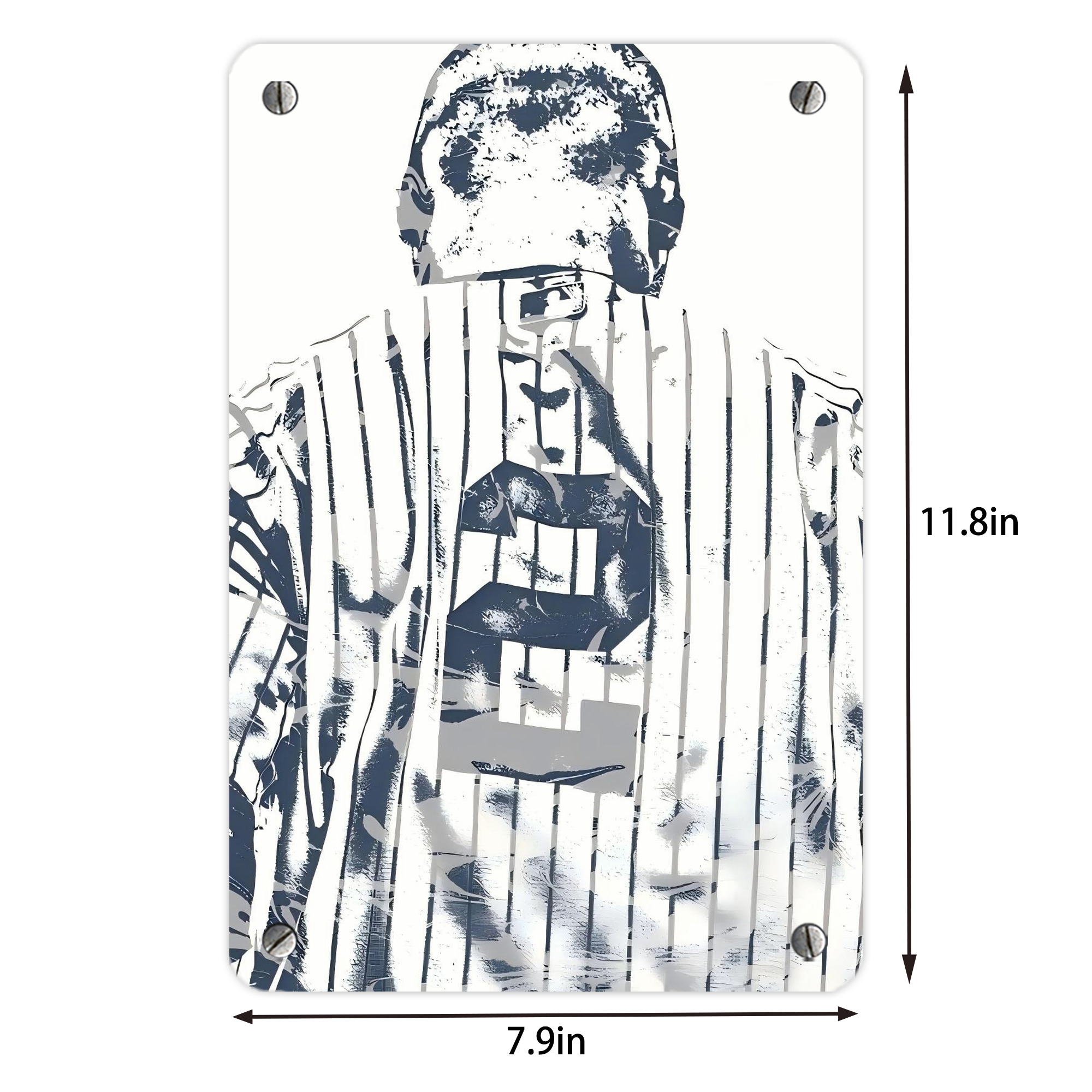 Derek Jeter 30 Metal Tin Sign 8x12inch - High-Quality Full-Print Decorative Wall Art, Durable Rust-Resistant Metal Plaque For Living Room, Bedroom, Kitchen, Office, Bar Décor