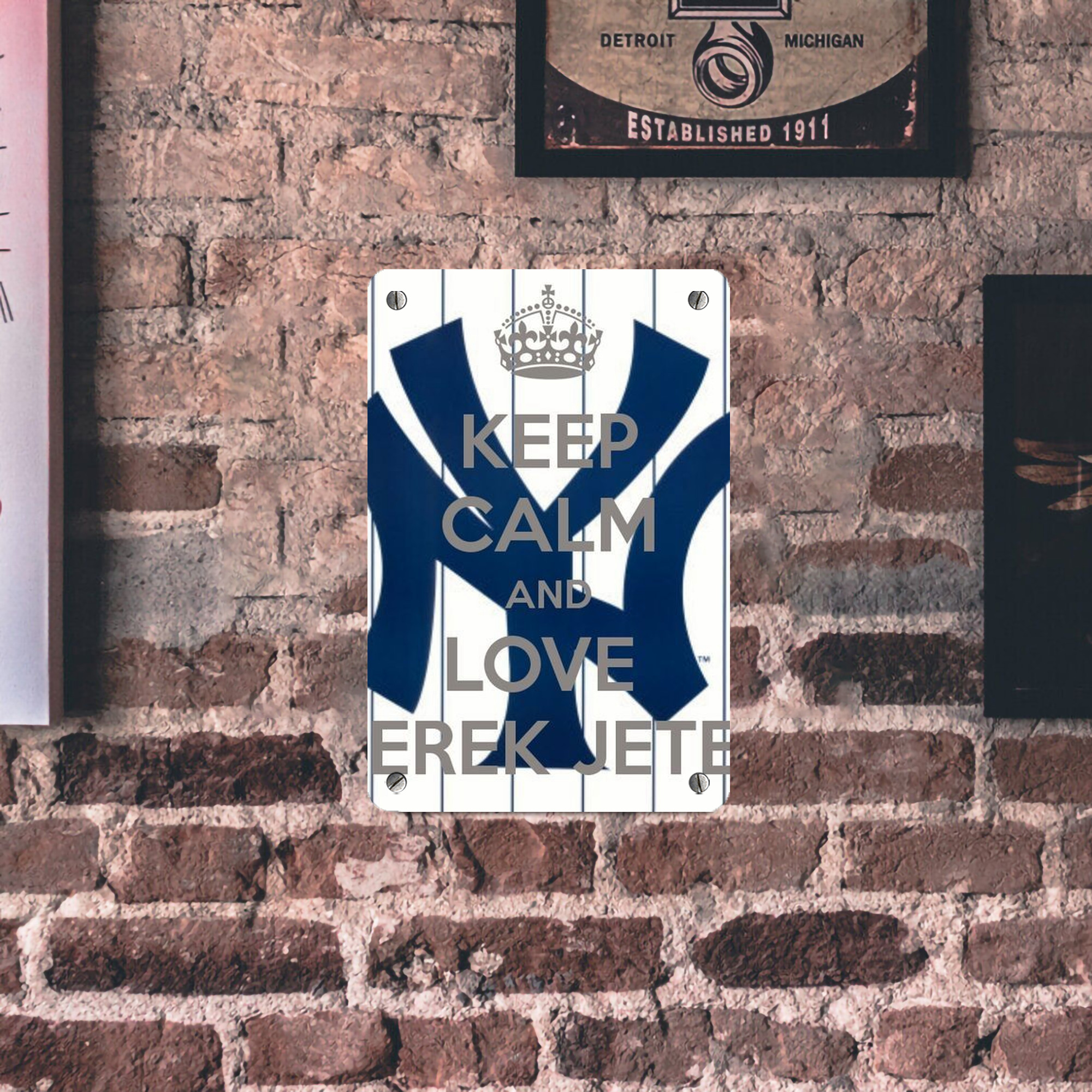 Derek Jeter 39 Metal Tin Sign 8x12inch - High-Quality Full-Print Decorative Wall Art, Durable Rust-Resistant Metal Plaque For Living Room, Bedroom, Kitchen, Office, Bar Décor