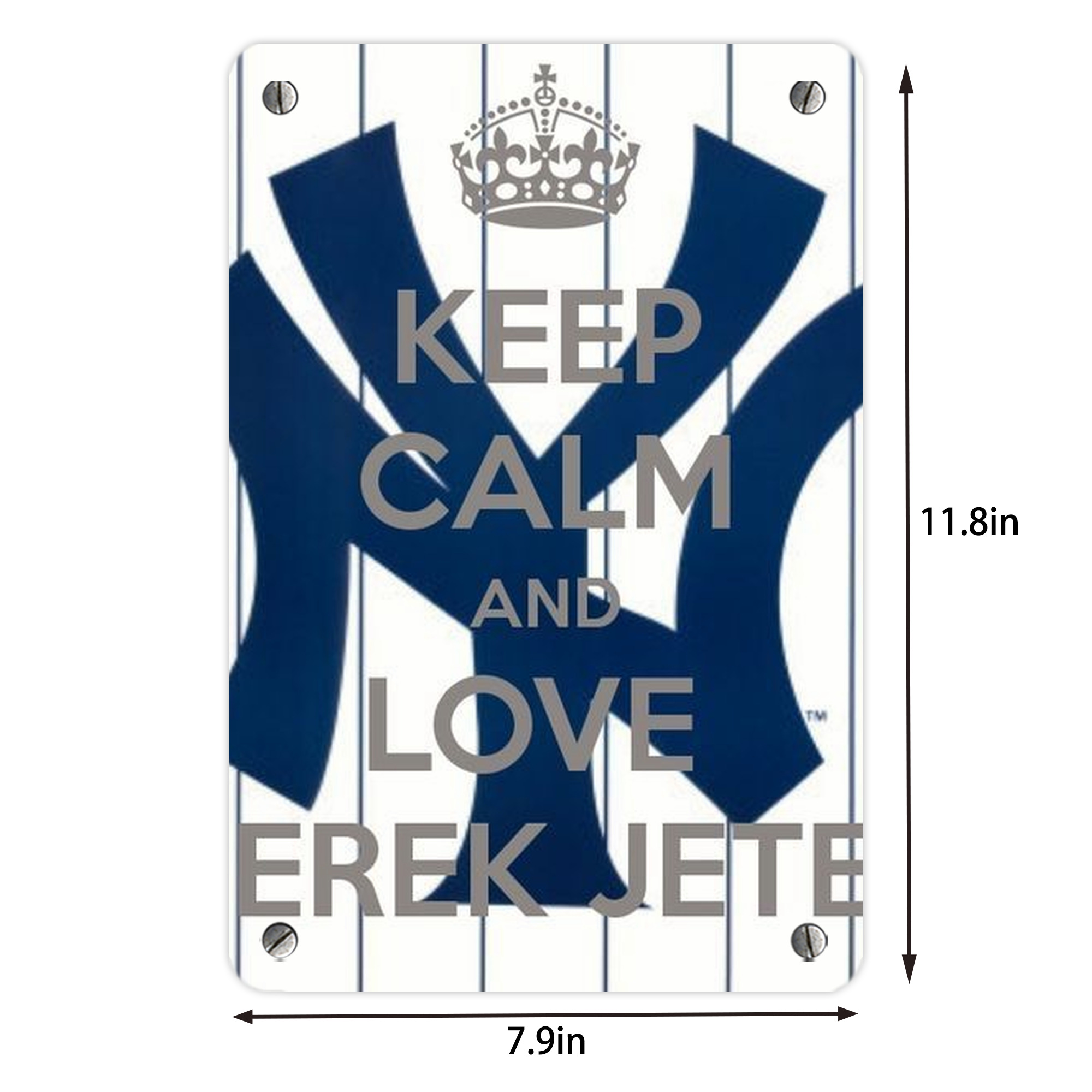 Derek Jeter 39 Metal Tin Sign 8x12inch - High-Quality Full-Print Decorative Wall Art, Durable Rust-Resistant Metal Plaque For Living Room, Bedroom, Kitchen, Office, Bar Décor