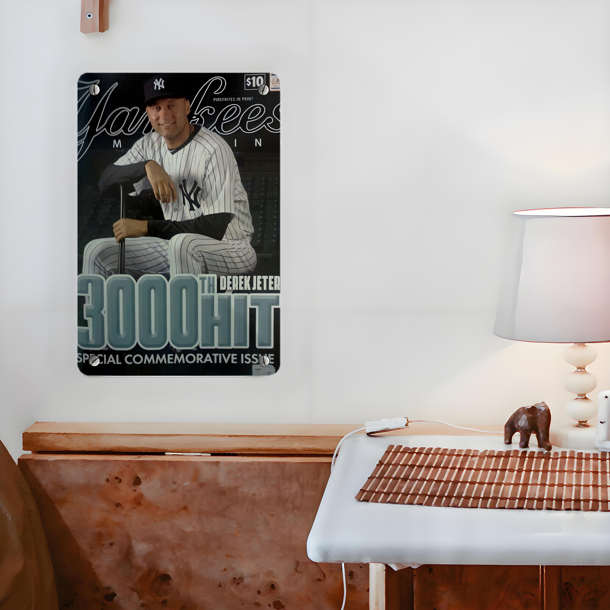 Derek Jeter 43 Metal Tin Sign 8x12inch - High-Quality Full-Print Decorative Wall Art, Durable Rust-Resistant Metal Plaque For Living Room, Bedroom, Kitchen, Office, Bar Décor