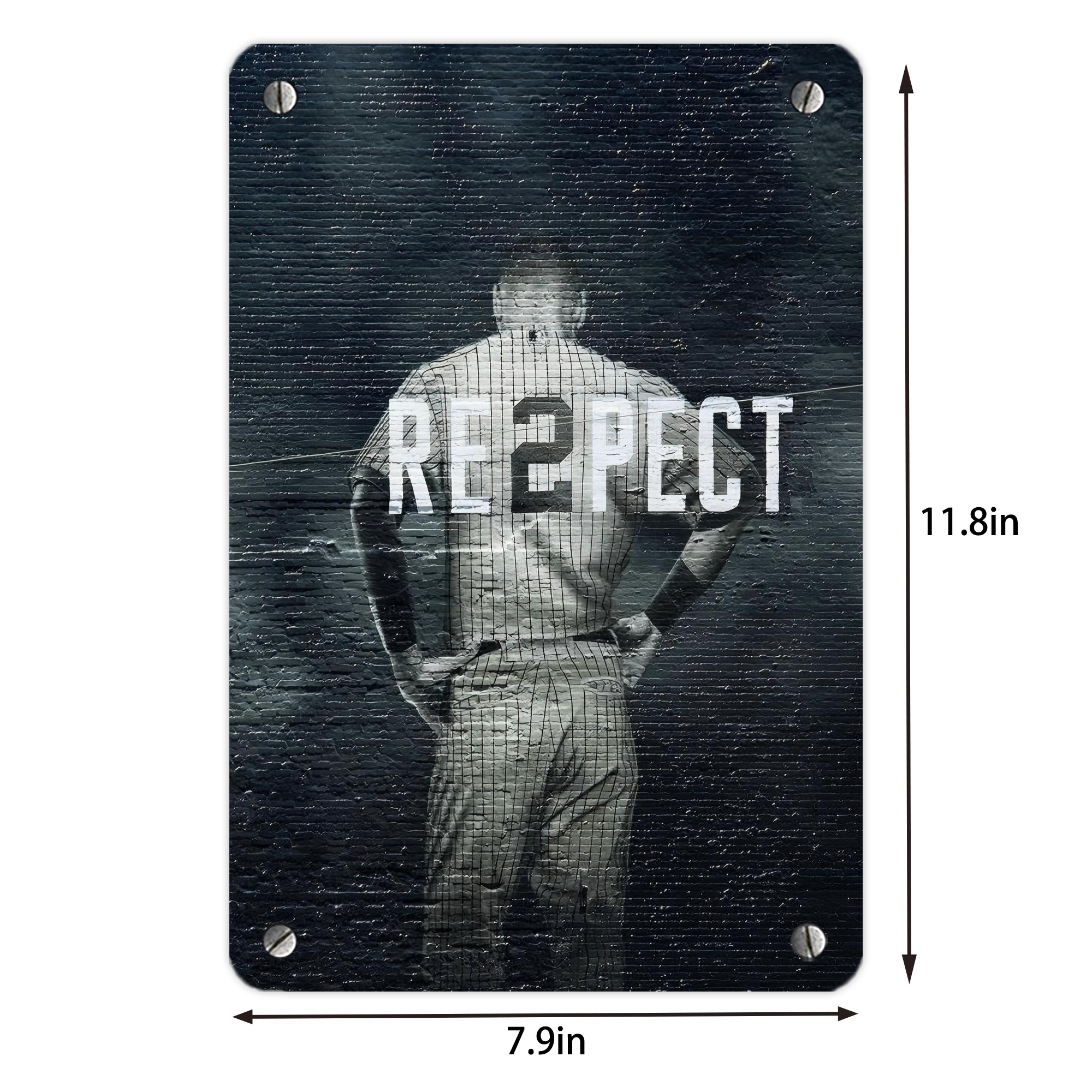 Derek Jeter 48 Metal Tin Sign 8x12inch - High-Quality Full-Print Decorative Wall Art, Durable Rust-Resistant Metal Plaque For Living Room, Bedroom, Kitchen, Office, Bar Décor