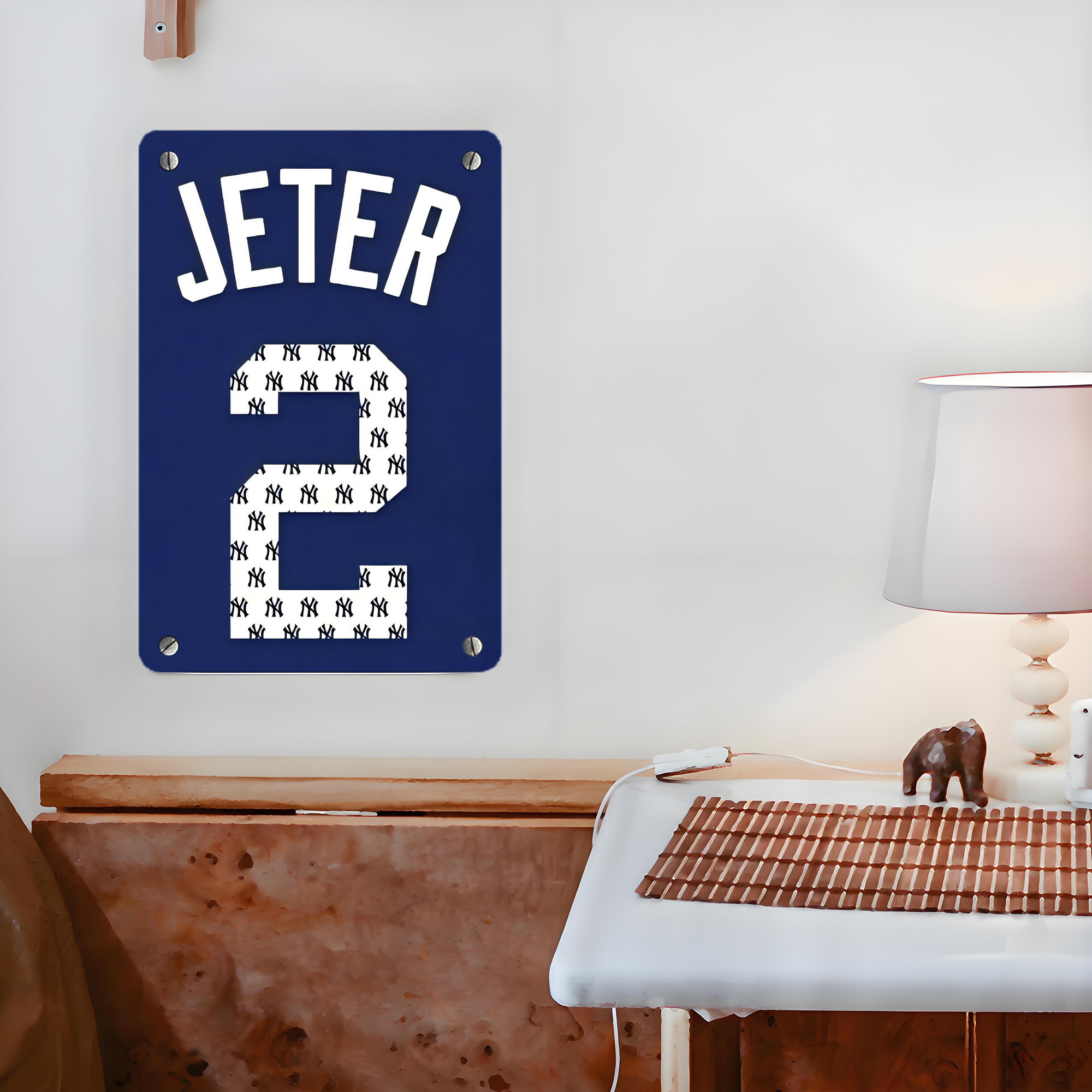 Derek Jeter 50 Metal Tin Sign 8x12inch - High-Quality Full-Print Decorative Wall Art, Durable Rust-Resistant Metal Plaque For Living Room, Bedroom, Kitchen, Office, Bar Décor