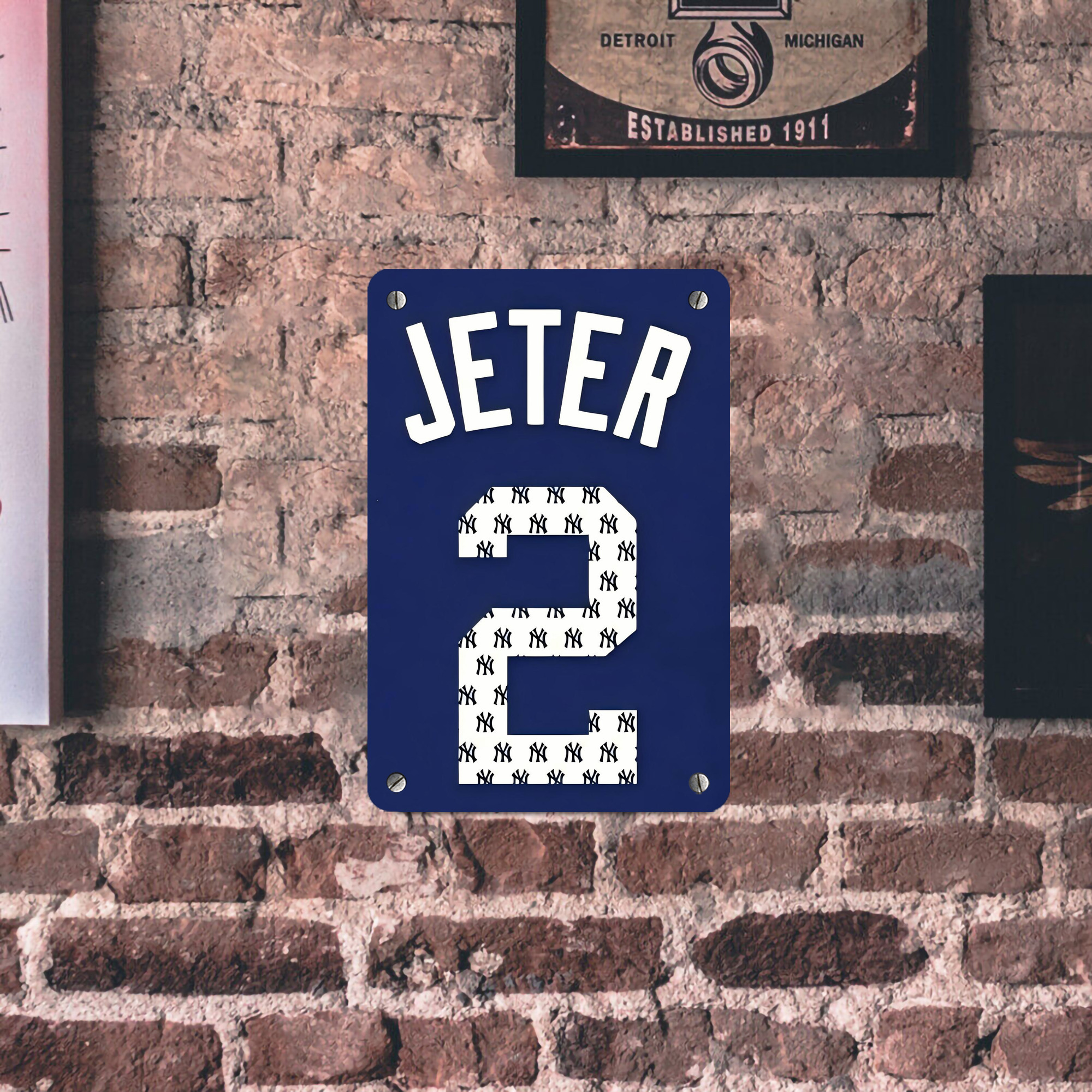 Derek Jeter 50 Metal Tin Sign 8x12inch - High-Quality Full-Print Decorative Wall Art, Durable Rust-Resistant Metal Plaque For Living Room, Bedroom, Kitchen, Office, Bar Décor