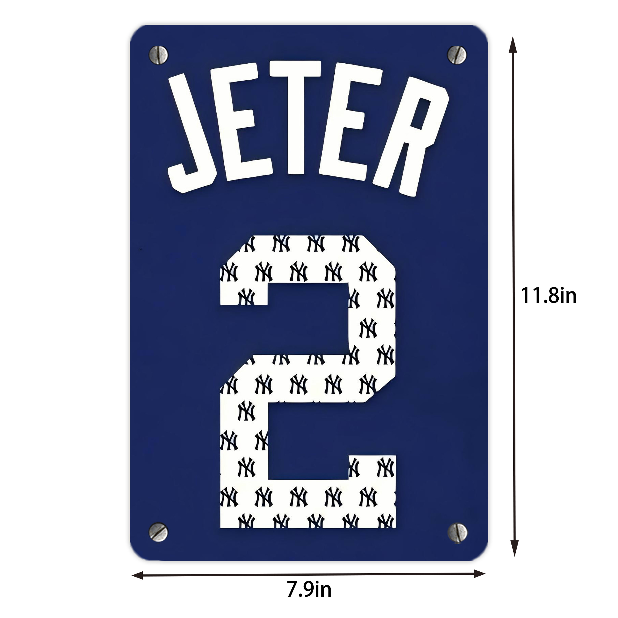 Derek Jeter 50 Metal Tin Sign 8x12inch - High-Quality Full-Print Decorative Wall Art, Durable Rust-Resistant Metal Plaque For Living Room, Bedroom, Kitchen, Office, Bar Décor