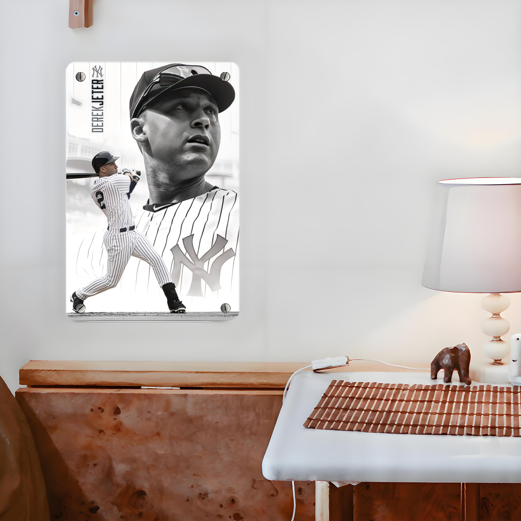 Derek Jeter 61 Metal Tin Sign 8x12inch - High-Quality Full-Print Decorative Wall Art, Durable Rust-Resistant Metal Plaque For Living Room, Bedroom, Kitchen, Office, Bar Décor