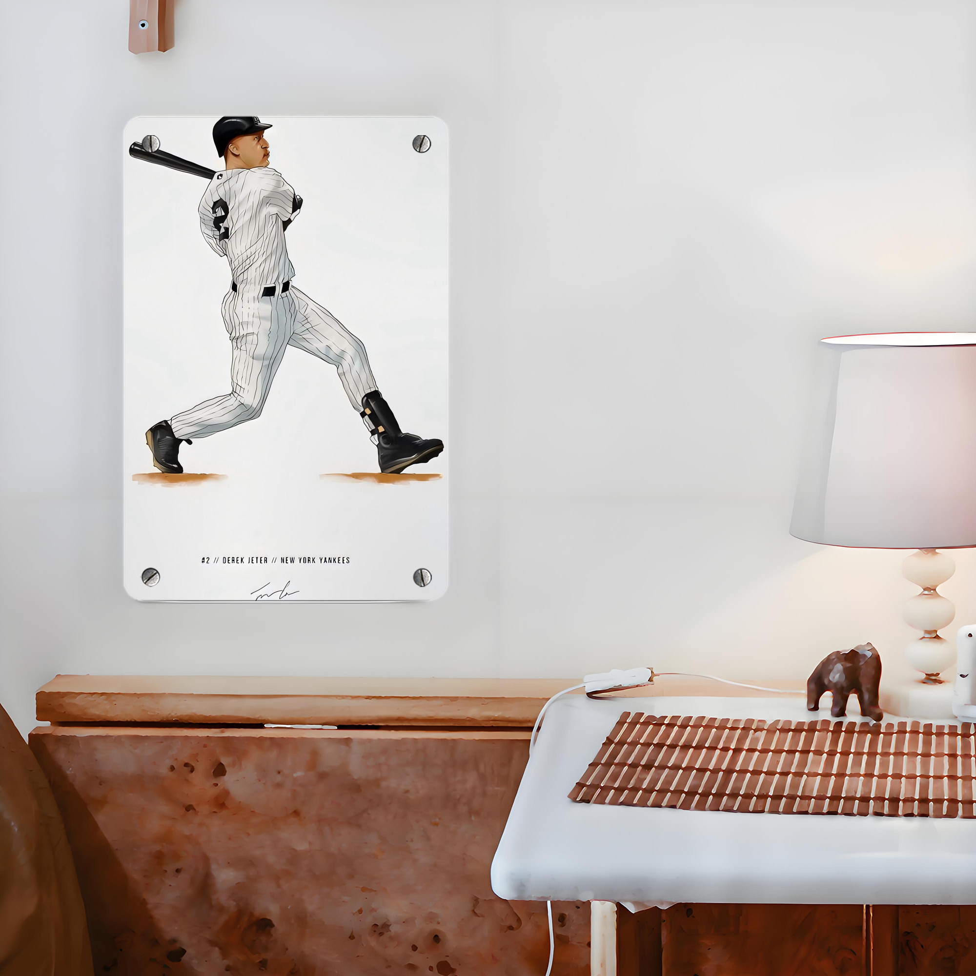 Derek Jeter 64 Metal Tin Sign 8x12inch - High-Quality Full-Print Decorative Wall Art, Durable Rust-Resistant Metal Plaque For Living Room, Bedroom, Kitchen, Office, Bar Décor