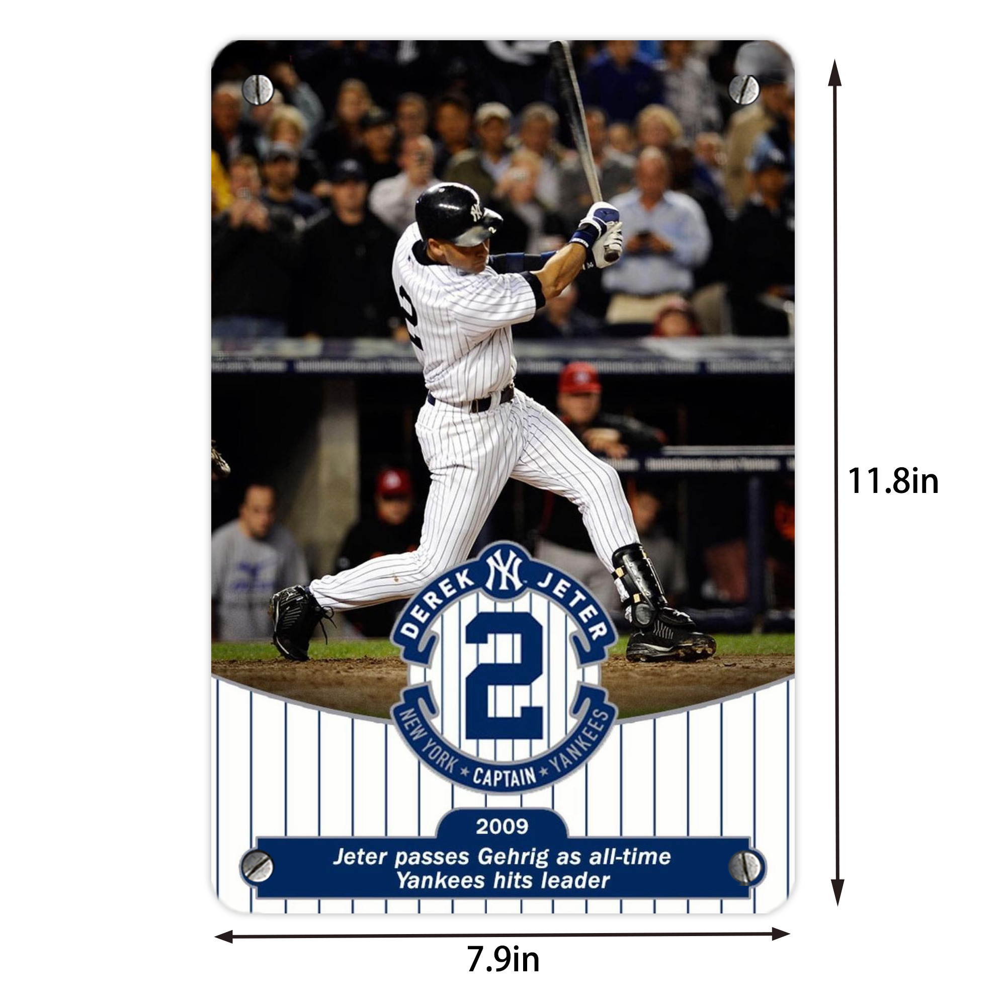 Derek Jeter 88 Metal Tin Sign 8x12inch - High-Quality Full-Print Decorative Wall Art, Durable Rust-Resistant Metal Plaque For Living Room, Bedroom, Kitchen, Office, Bar Décor