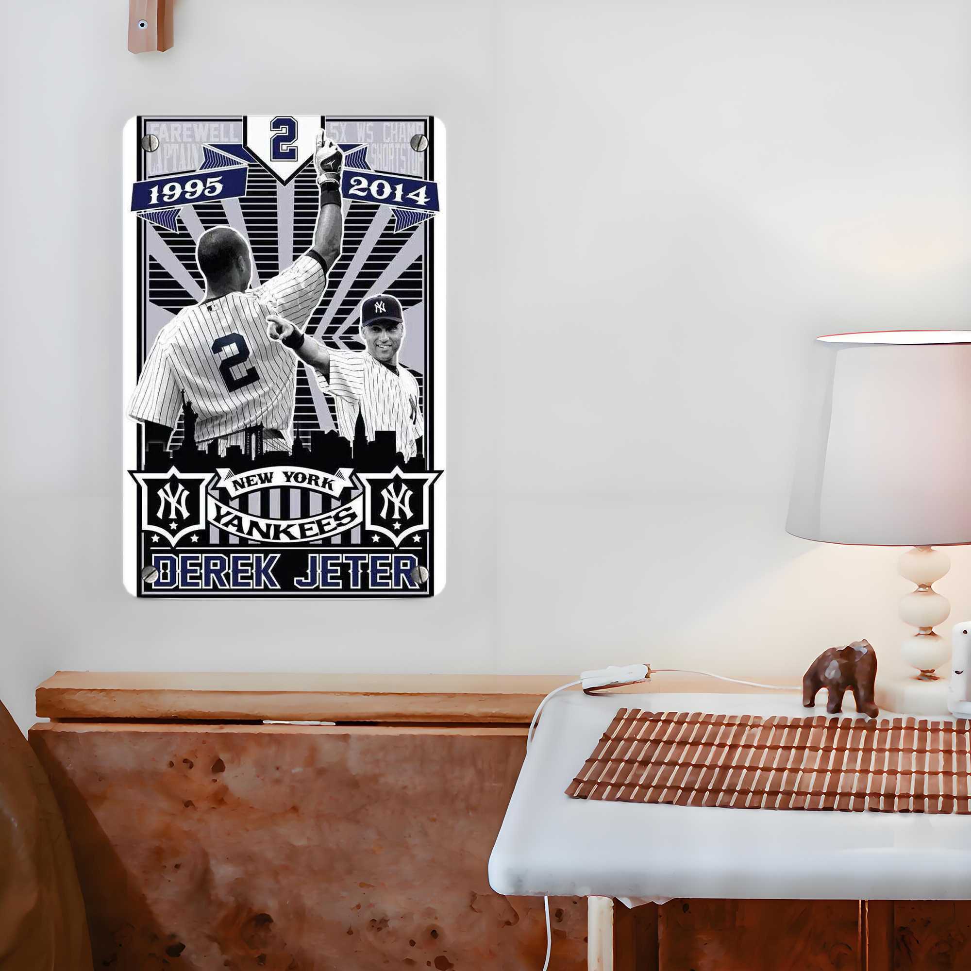 Derek Jeter 89 Metal Tin Sign 8x12inch - High-Quality Full-Print Decorative Wall Art, Durable Rust-Resistant Metal Plaque For Living Room, Bedroom, Kitchen, Office, Bar Décor