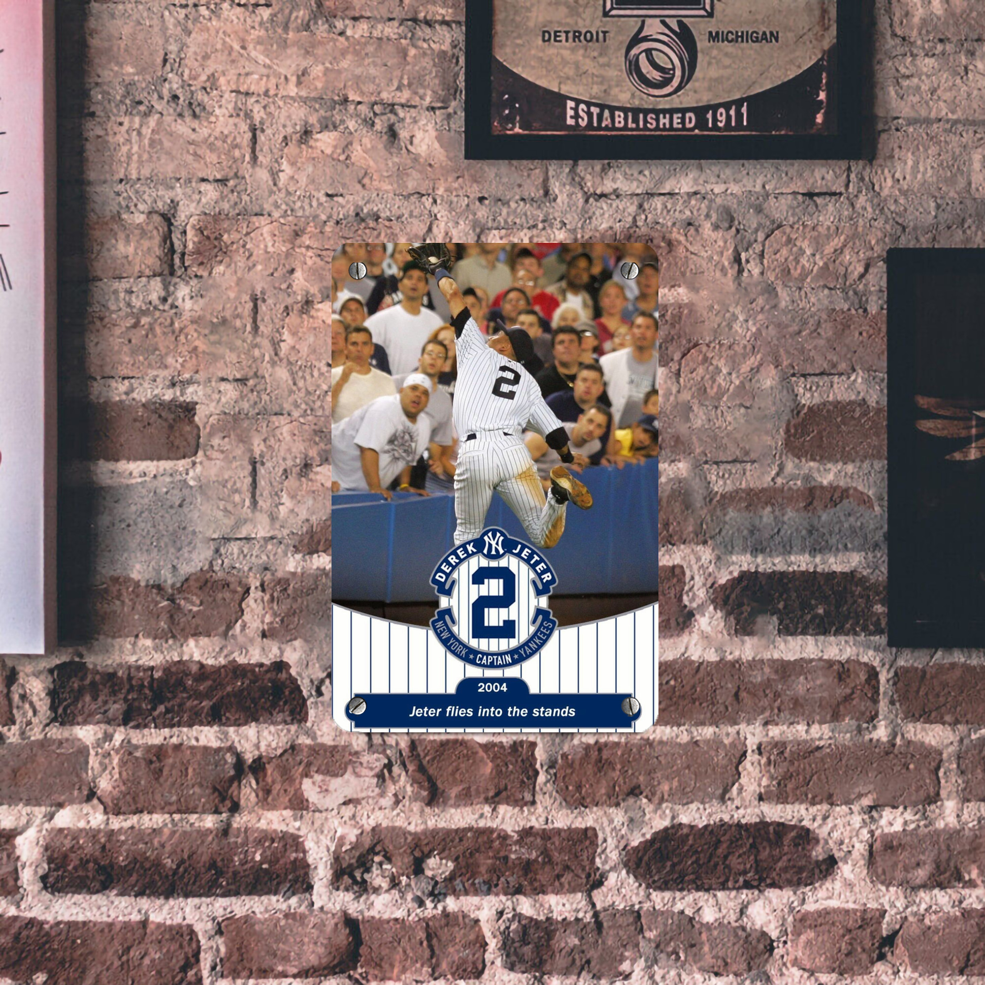 Derek Jeter 94 Metal Tin Sign 8x12inch - High-Quality Full-Print Decorative Wall Art, Durable Rust-Resistant Metal Plaque For Living Room, Bedroom, Kitchen, Office, Bar Décor