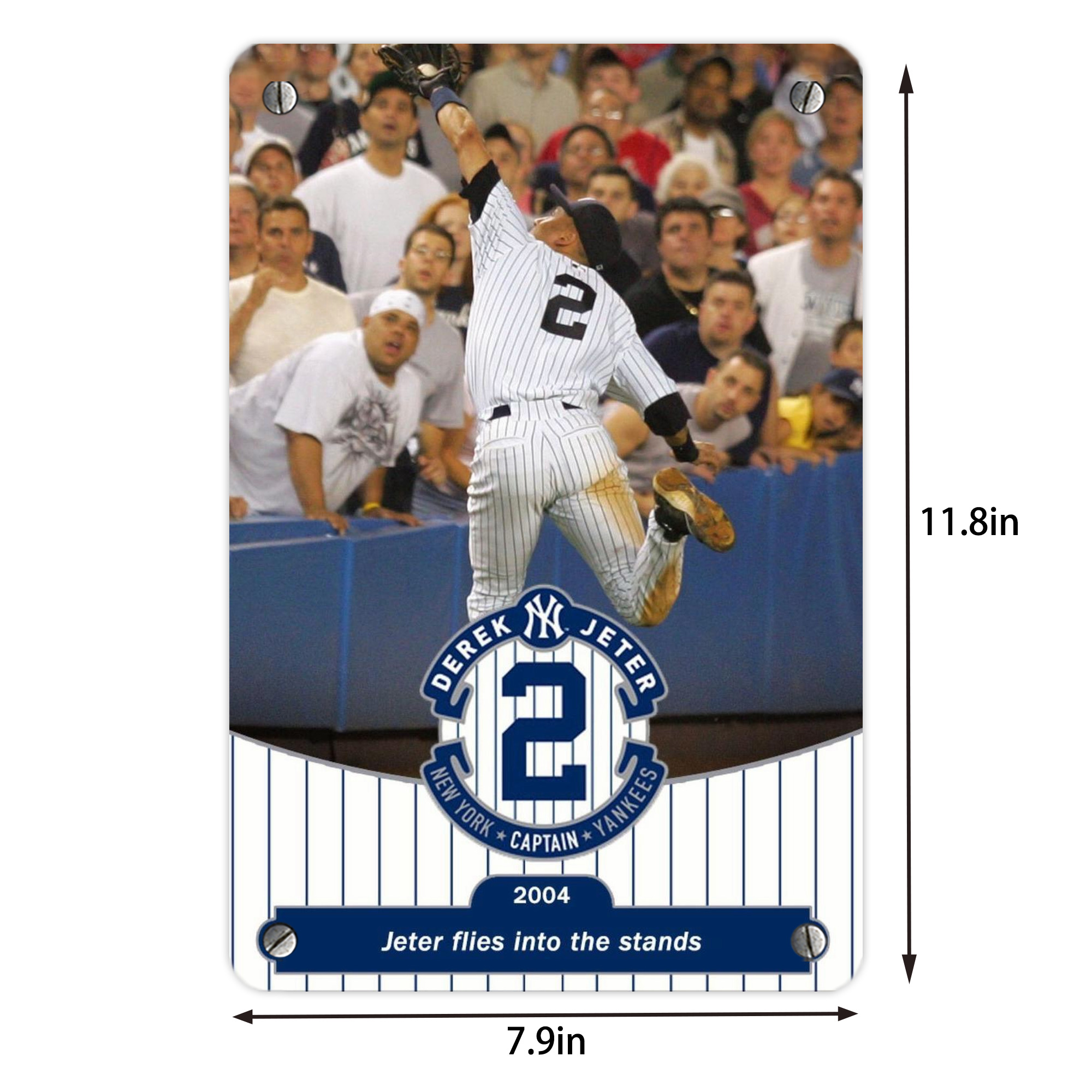 Derek Jeter 94 Metal Tin Sign 8x12inch - High-Quality Full-Print Decorative Wall Art, Durable Rust-Resistant Metal Plaque For Living Room, Bedroom, Kitchen, Office, Bar Décor