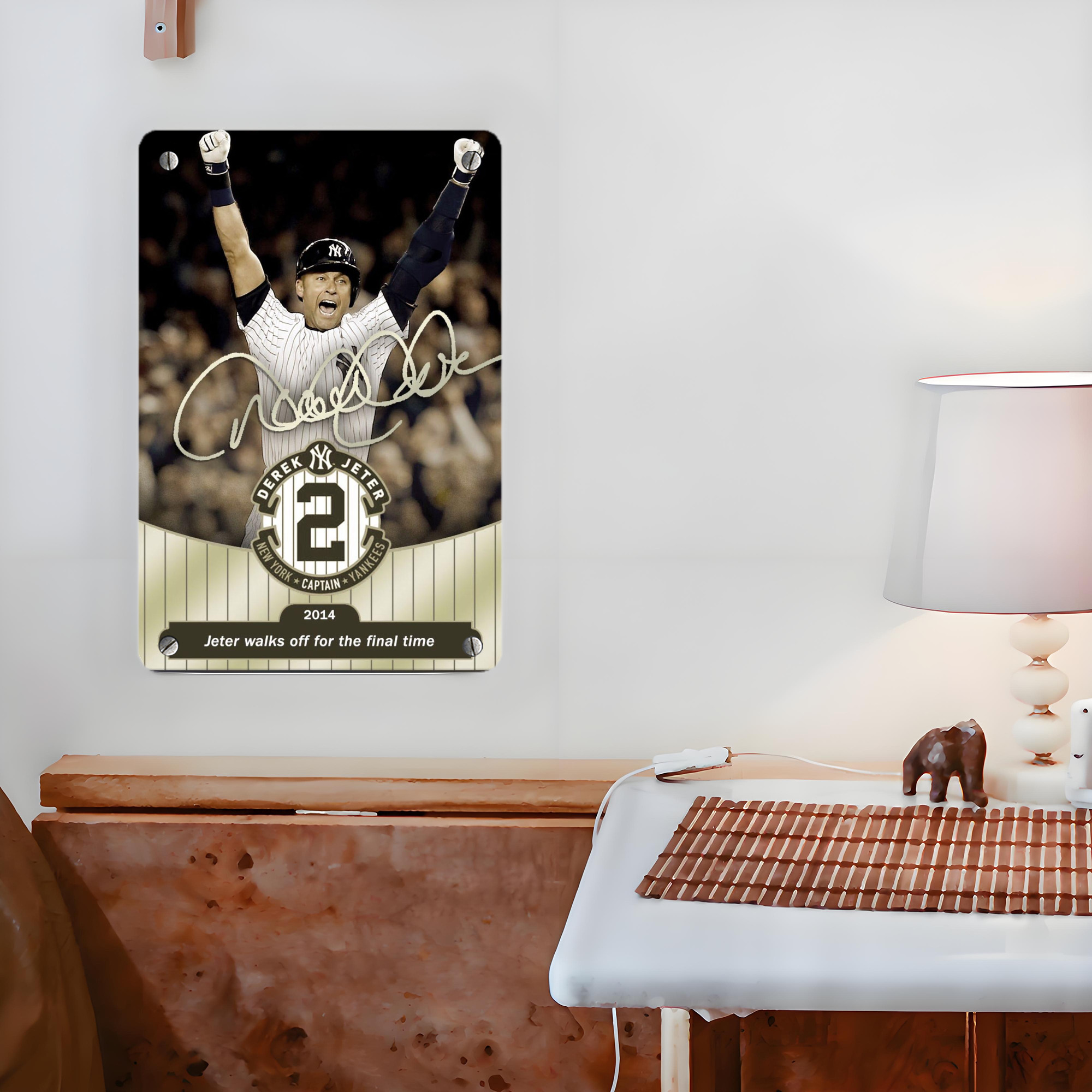 Derek Jeter 95 Metal Tin Sign 8x12inch - High-Quality Full-Print Decorative Wall Art, Durable Rust-Resistant Metal Plaque For Living Room, Bedroom, Kitchen, Office, Bar Décor