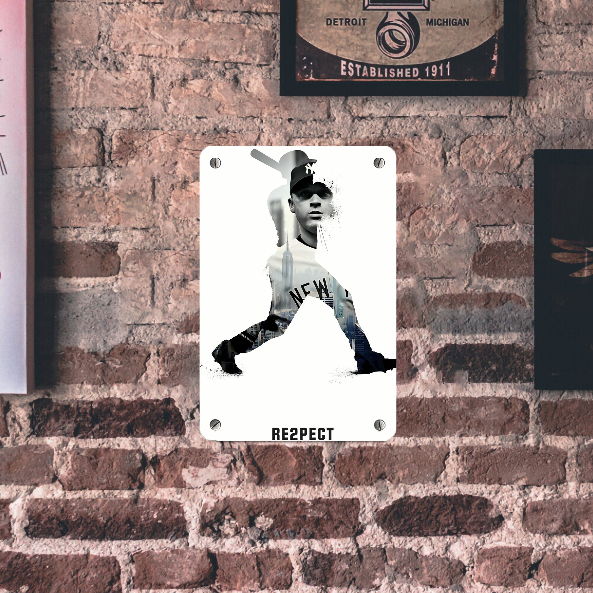 Derek Jeter 98 Metal Tin Sign 8x12inch - High-Quality Full-Print Decorative Wall Art, Durable Rust-Resistant Metal Plaque For Living Room, Bedroom, Kitchen, Office, Bar Décor