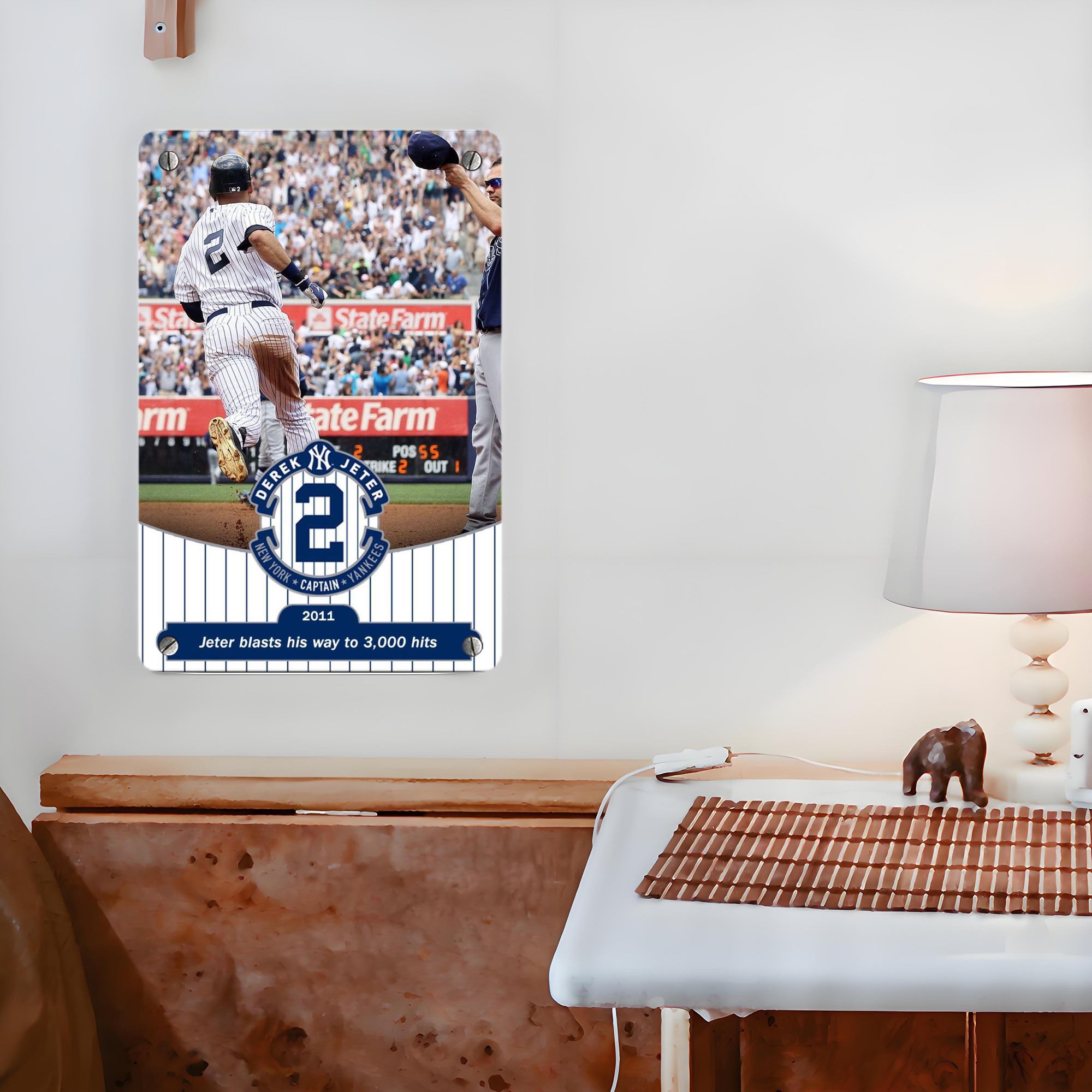 Derek Jeter 102 Metal Tin Sign 8x12inch - High-Quality Full-Print Decorative Wall Art, Durable Rust-Resistant Metal Plaque For Living Room, Bedroom, Kitchen, Office, Bar Décor
