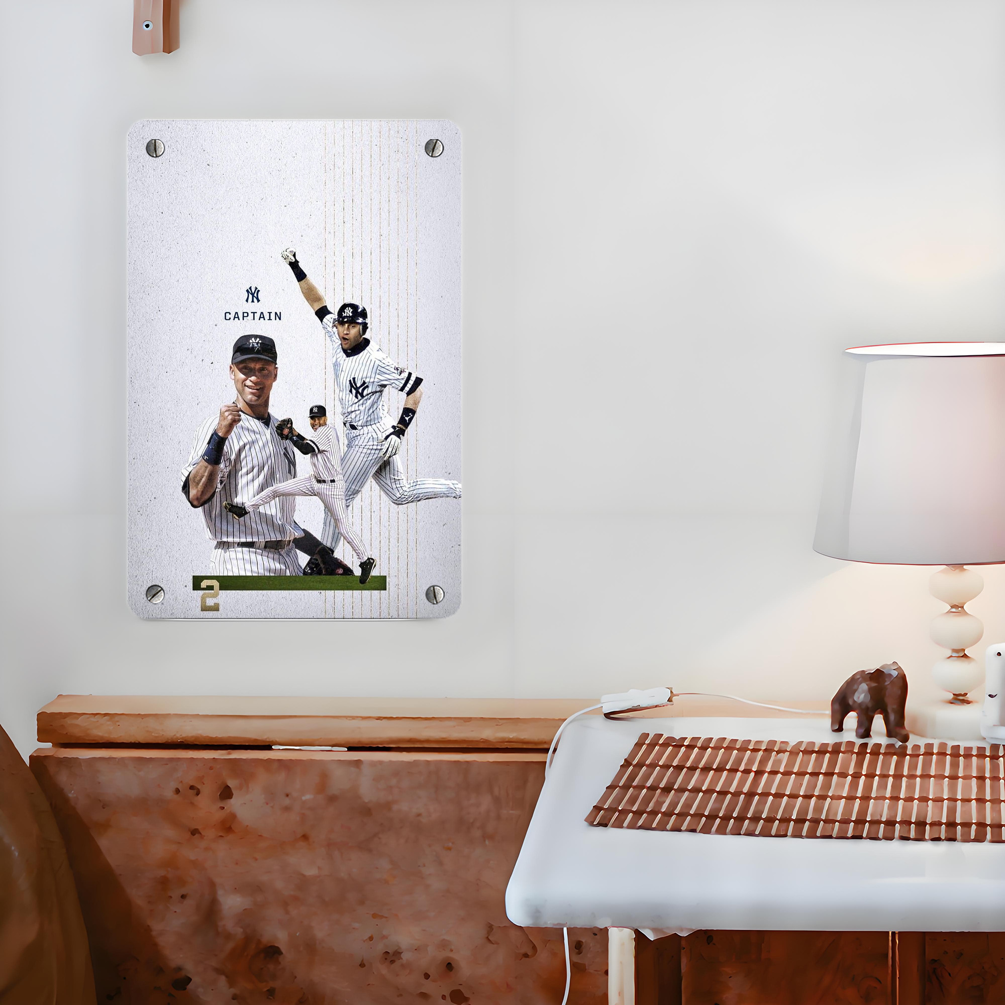 Derek Jeter 106 Metal Tin Sign 8x12inch - High-Quality Full-Print Decorative Wall Art, Durable Rust-Resistant Metal Plaque For Living Room, Bedroom, Kitchen, Office, Bar Décor