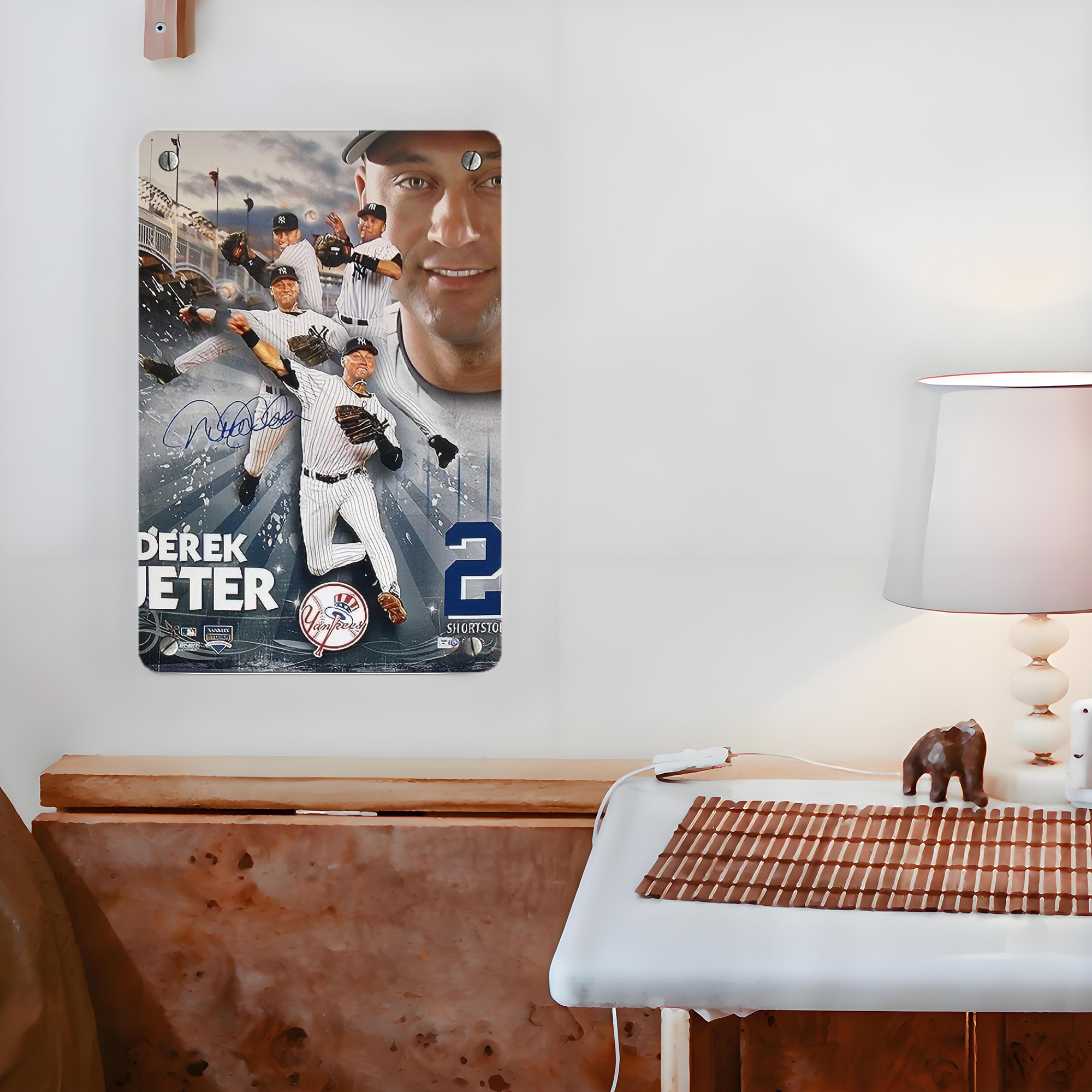 Derek Jeter 109 Metal Tin Sign 8x12inch - High-Quality Full-Print Decorative Wall Art, Durable Rust-Resistant Metal Plaque For Living Room, Bedroom, Kitchen, Office, Bar Décor