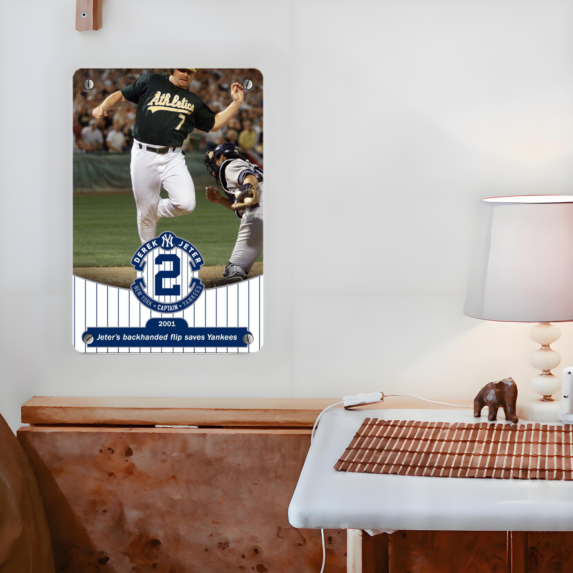 Derek Jeter 111 Metal Tin Sign 8x12inch - High-Quality Full-Print Decorative Wall Art, Durable Rust-Resistant Metal Plaque For Living Room, Bedroom, Kitchen, Office, Bar Décor