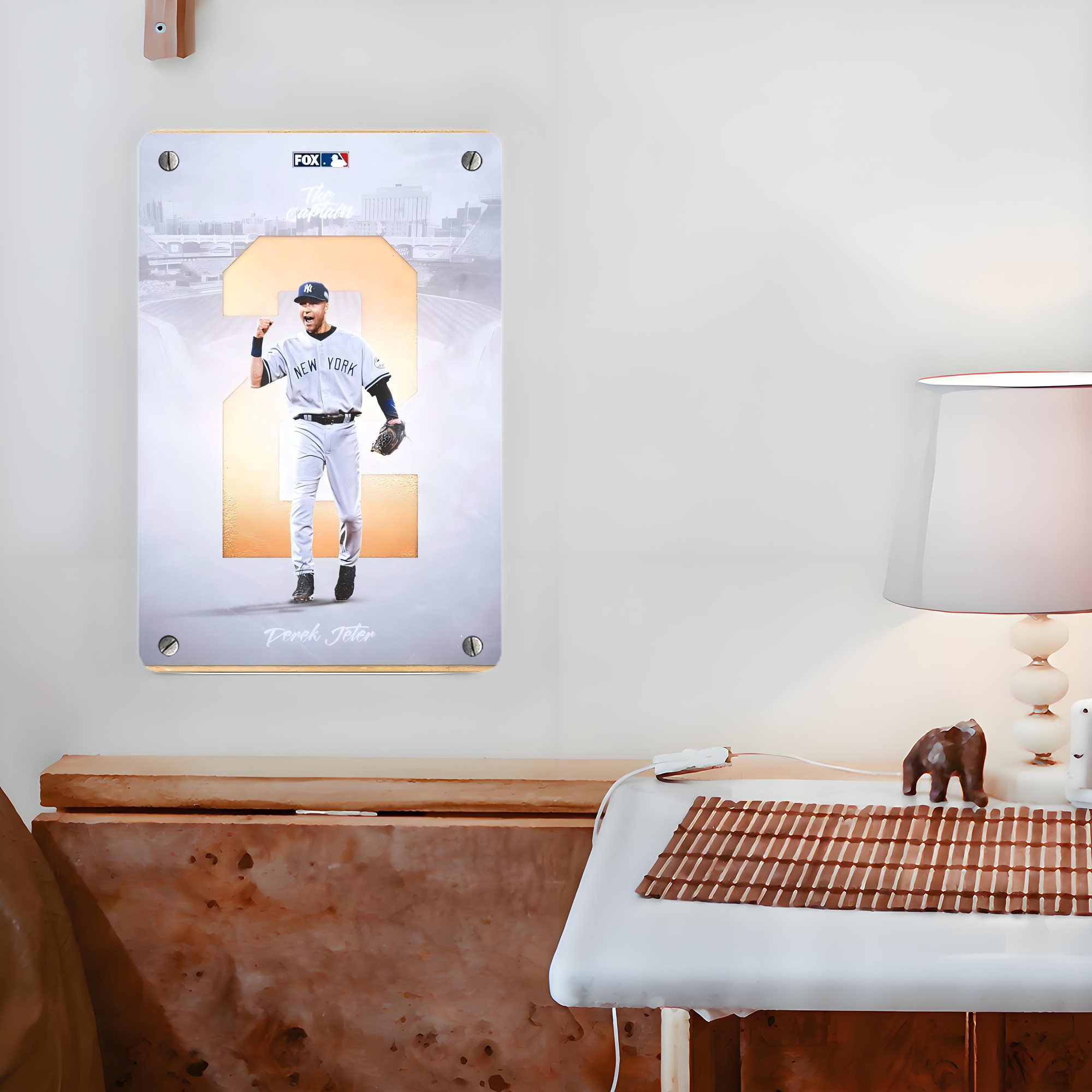 Derek Jeter 112 Metal Tin Sign 8x12inch - High-Quality Full-Print Decorative Wall Art, Durable Rust-Resistant Metal Plaque For Living Room, Bedroom, Kitchen, Office, Bar Décor