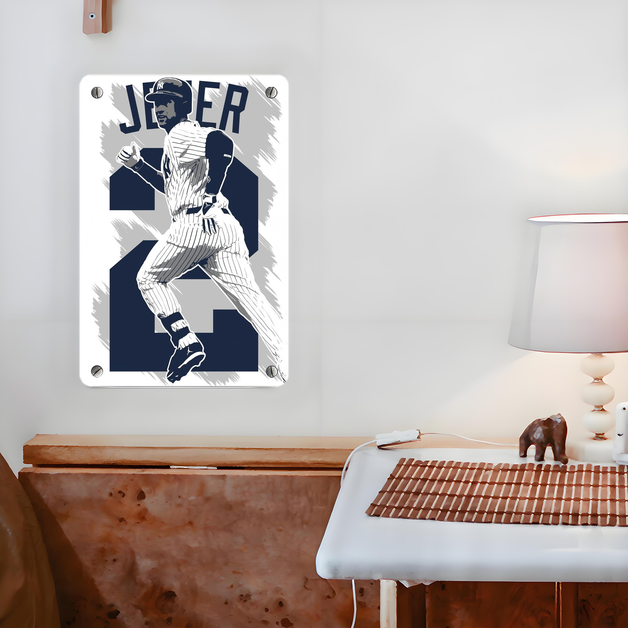 Derek Jeter 113 Metal Tin Sign 8x12inch - High-Quality Full-Print Decorative Wall Art, Durable Rust-Resistant Metal Plaque For Living Room, Bedroom, Kitchen, Office, Bar Décor
