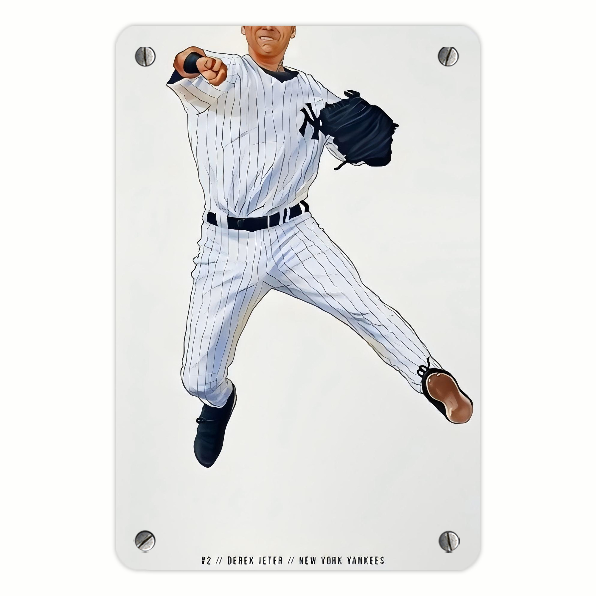 Derek Jeter 17 Metal Tin Sign 8x12inch - High-Quality Full-Print Decorative Wall Art, Durable Rust-Resistant Metal Plaque For Living Room, Bedroom, Kitchen, Office, Bar Décor