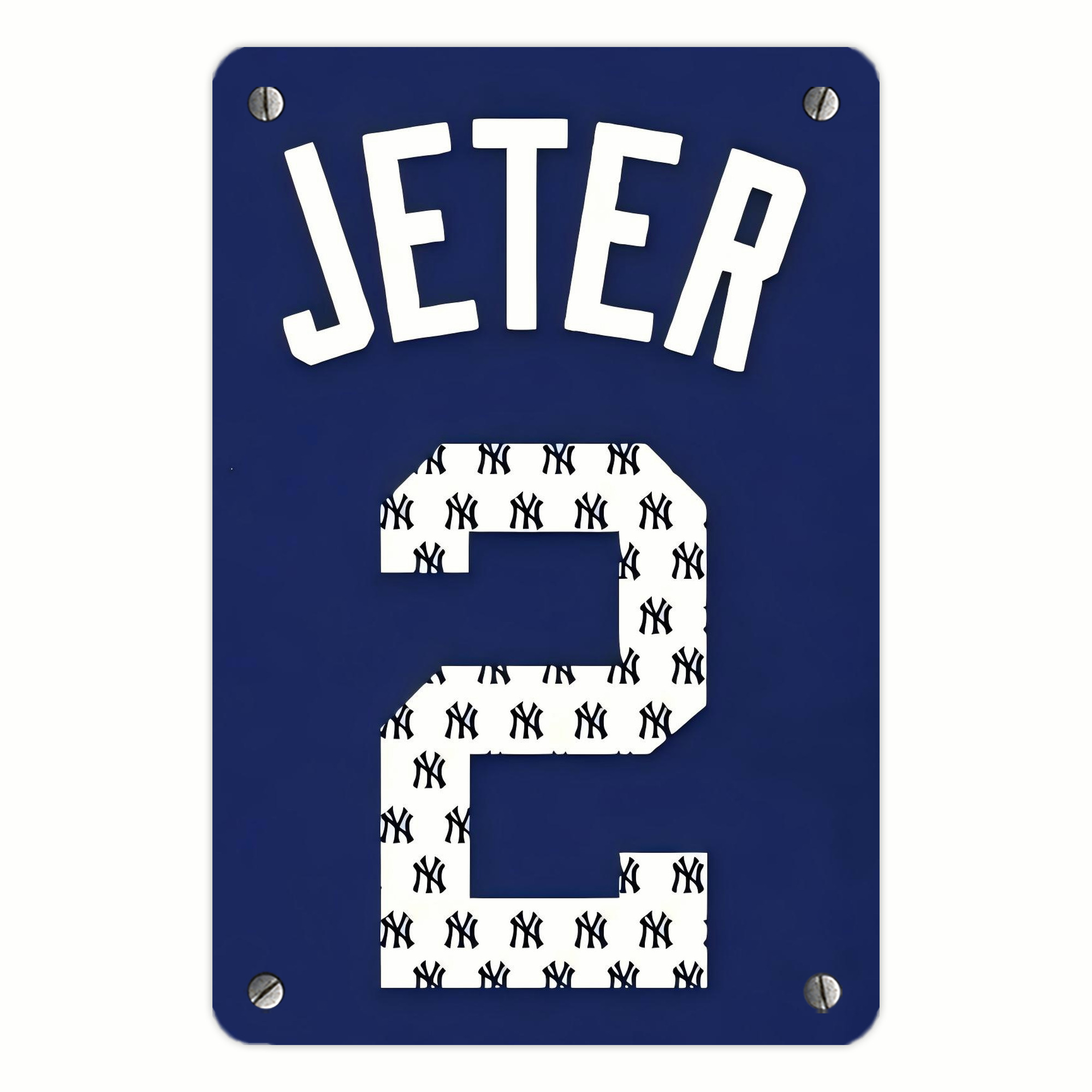 Derek Jeter 50 Metal Tin Sign 8x12inch - High-Quality Full-Print Decorative Wall Art, Durable Rust-Resistant Metal Plaque For Living Room, Bedroom, Kitchen, Office, Bar Décor