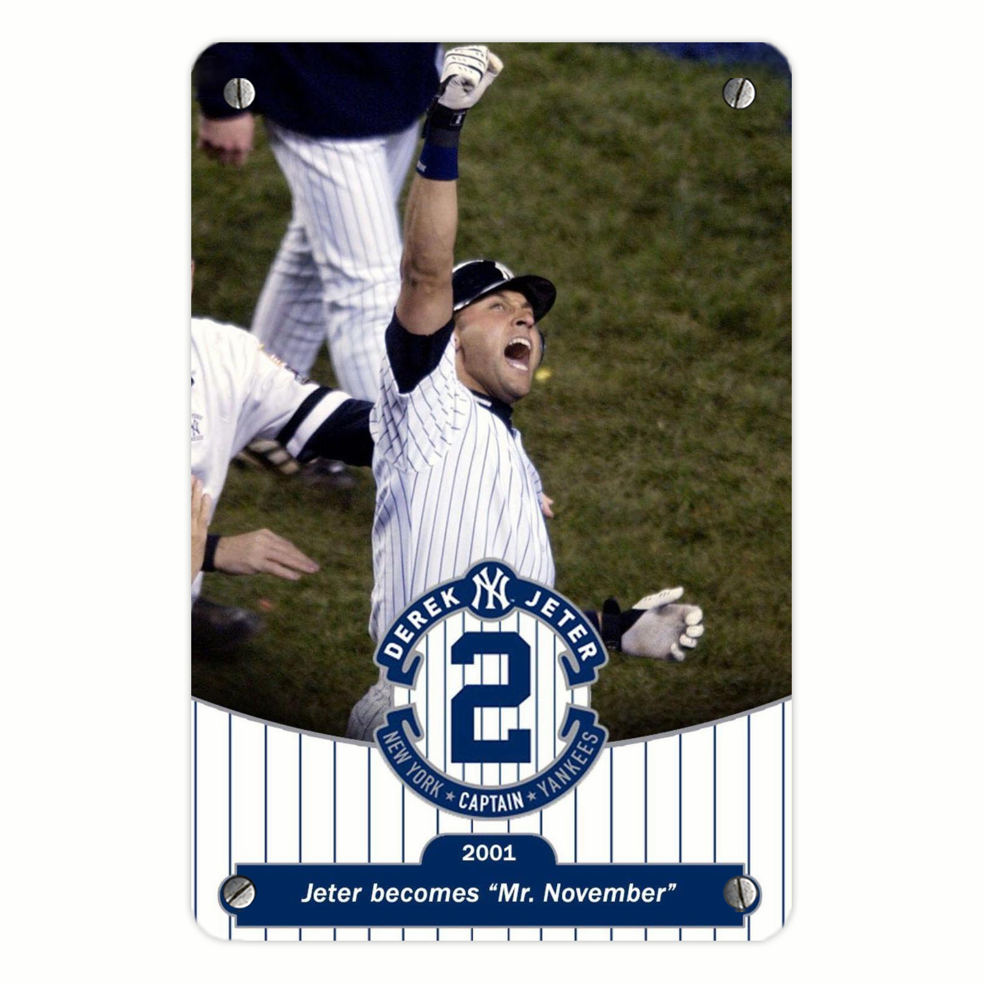 Derek Jeter 87 Metal Tin Sign 8x12inch - High-Quality Full-Print Decorative Wall Art, Durable Rust-Resistant Metal Plaque For Living Room, Bedroom, Kitchen, Office, Bar Décor