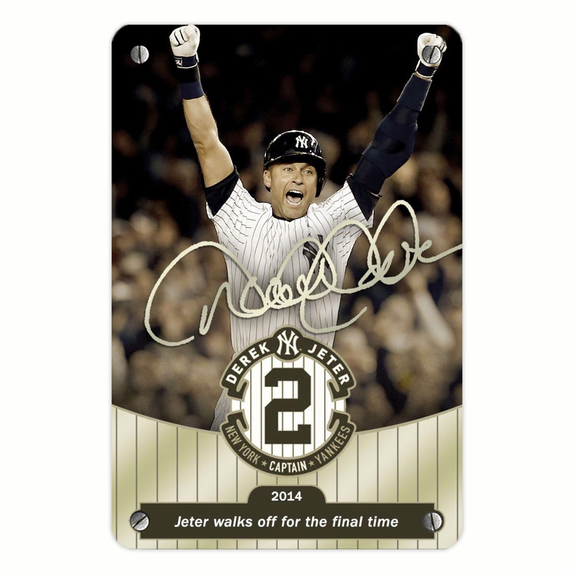 Derek Jeter 95 Metal Tin Sign 8x12inch - High-Quality Full-Print Decorative Wall Art, Durable Rust-Resistant Metal Plaque For Living Room, Bedroom, Kitchen, Office, Bar Décor