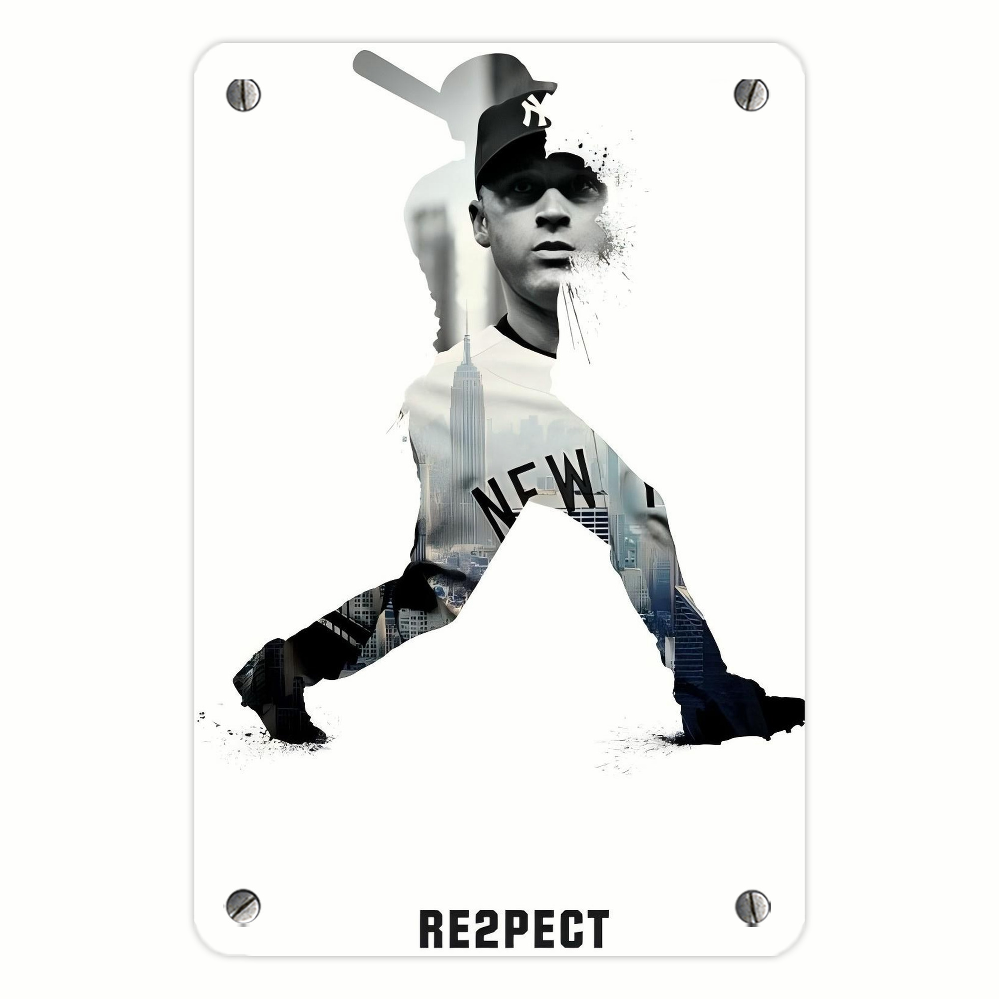 Derek Jeter 98 Metal Tin Sign 8x12inch - High-Quality Full-Print Decorative Wall Art, Durable Rust-Resistant Metal Plaque For Living Room, Bedroom, Kitchen, Office, Bar Décor