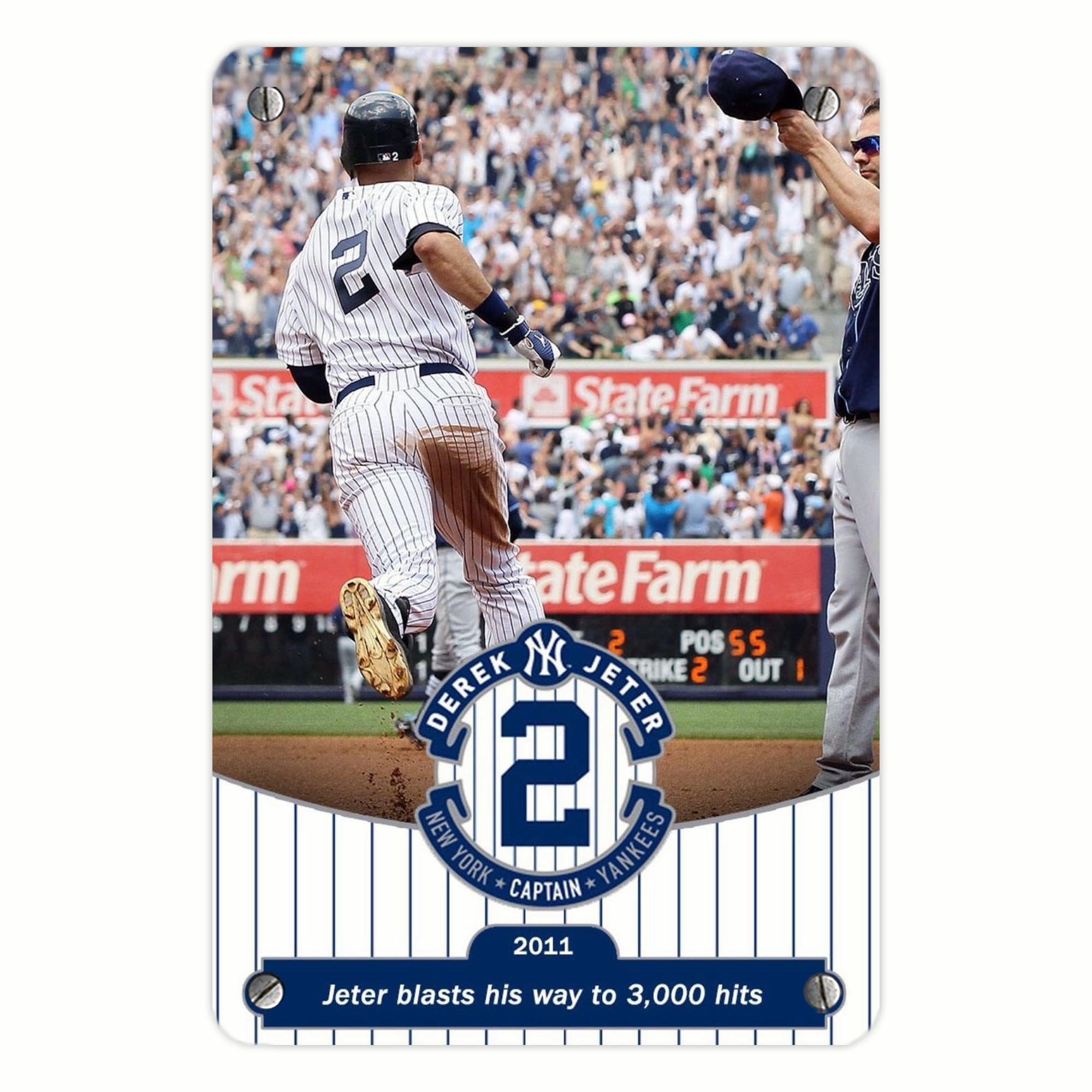 Derek Jeter 102 Metal Tin Sign 8x12inch - High-Quality Full-Print Decorative Wall Art, Durable Rust-Resistant Metal Plaque For Living Room, Bedroom, Kitchen, Office, Bar Décor
