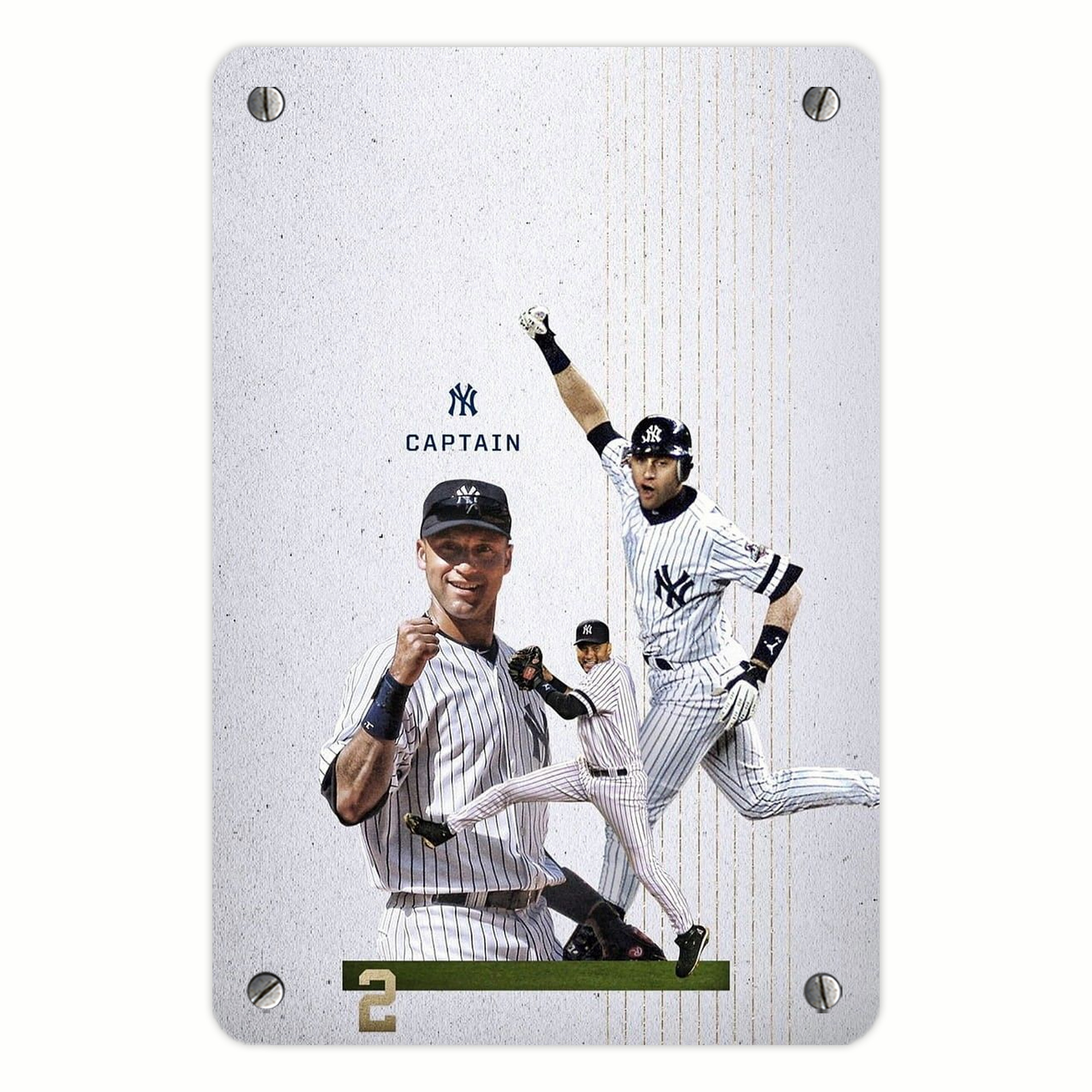 Derek Jeter 106 Metal Tin Sign 8x12inch - High-Quality Full-Print Decorative Wall Art, Durable Rust-Resistant Metal Plaque For Living Room, Bedroom, Kitchen, Office, Bar Décor
