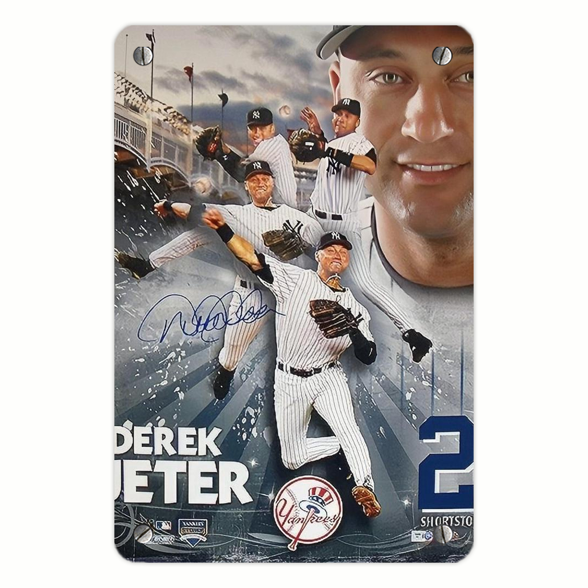 Derek Jeter 109 Metal Tin Sign 8x12inch - High-Quality Full-Print Decorative Wall Art, Durable Rust-Resistant Metal Plaque For Living Room, Bedroom, Kitchen, Office, Bar Décor