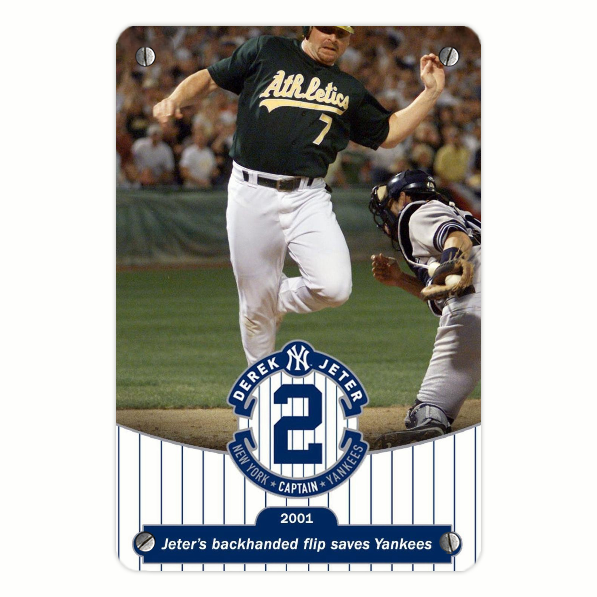 Derek Jeter 111 Metal Tin Sign 8x12inch - High-Quality Full-Print Decorative Wall Art, Durable Rust-Resistant Metal Plaque For Living Room, Bedroom, Kitchen, Office, Bar Décor