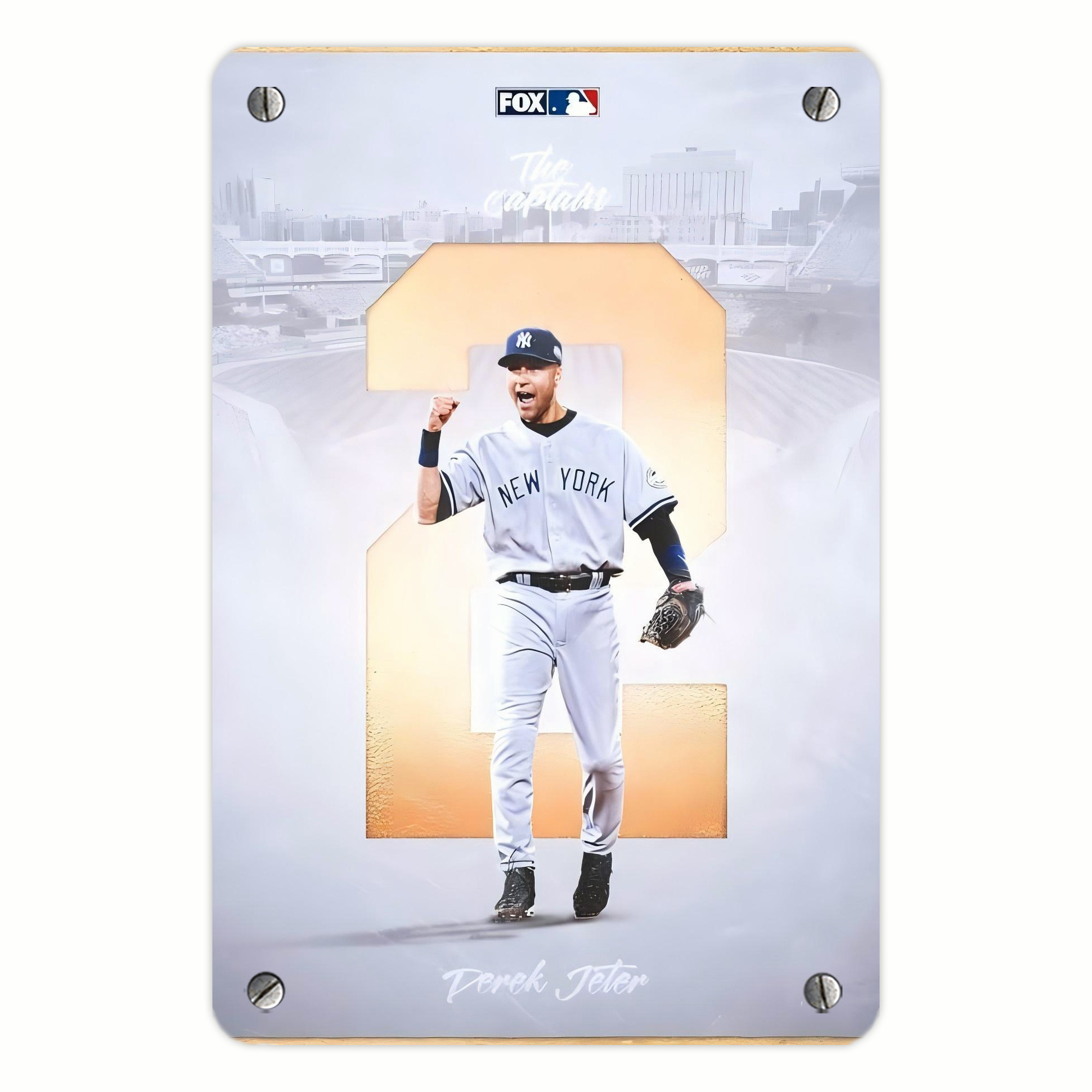 Derek Jeter 112 Metal Tin Sign 8x12inch - High-Quality Full-Print Decorative Wall Art, Durable Rust-Resistant Metal Plaque For Living Room, Bedroom, Kitchen, Office, Bar Décor