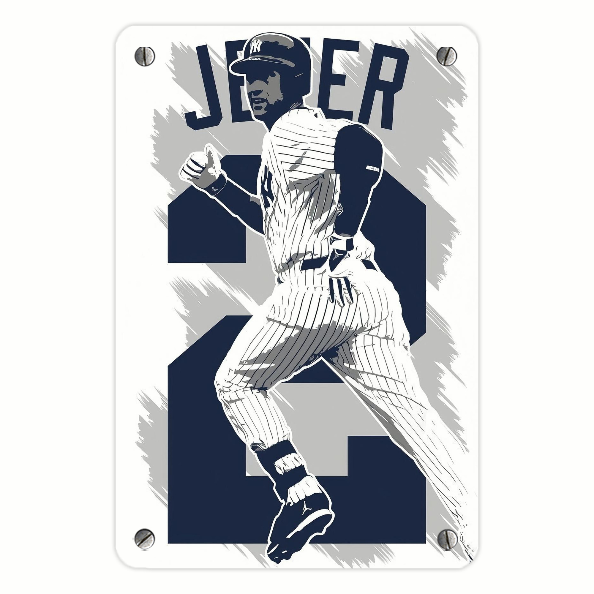 Derek Jeter 113 Metal Tin Sign 8x12inch - High-Quality Full-Print Decorative Wall Art, Durable Rust-Resistant Metal Plaque For Living Room, Bedroom, Kitchen, Office, Bar Décor