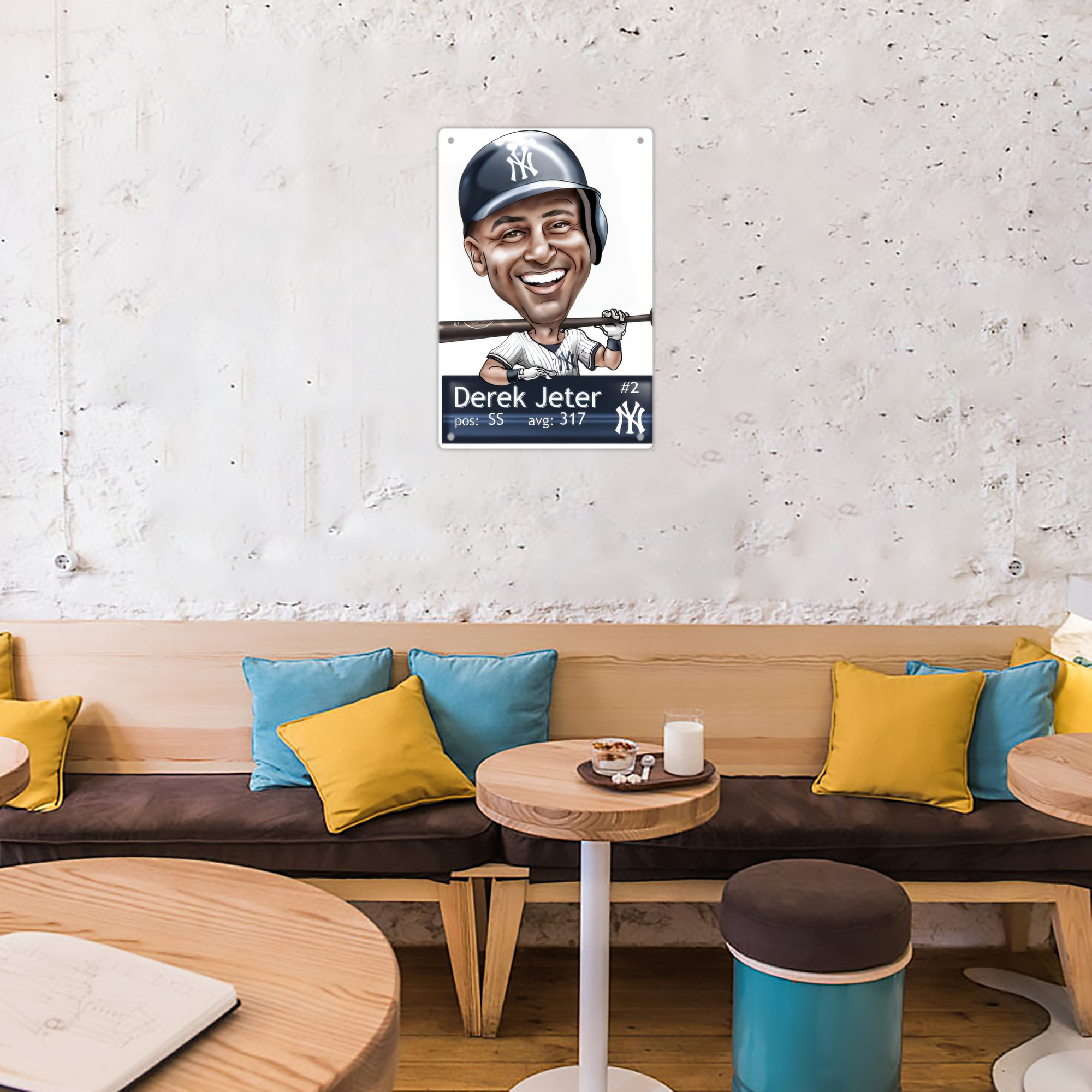 Derek Jeter 18 8x12inch Vertical Aluminum Sign - Durable Fade-Resistant Indoor/Outdoor Safety & Information Plaque For Office, Hotel, Restaurant, Bar, Public Spaces