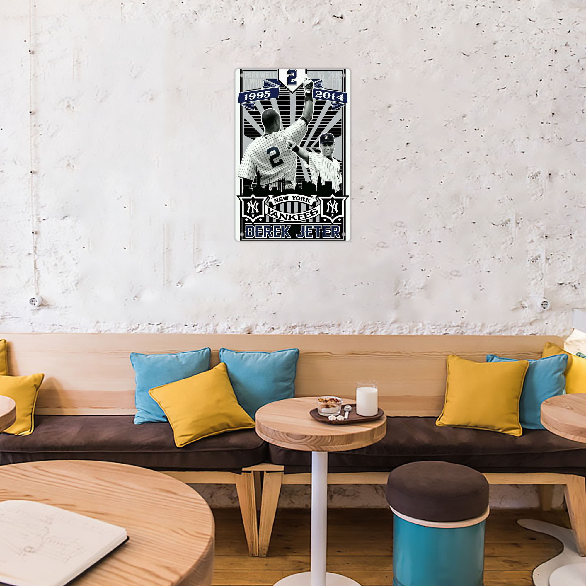 Derek Jeter 34 8x12inch Vertical Aluminum Sign - Durable Fade-Resistant Indoor/Outdoor Safety & Information Plaque For Office, Hotel, Restaurant, Bar, Public Spaces