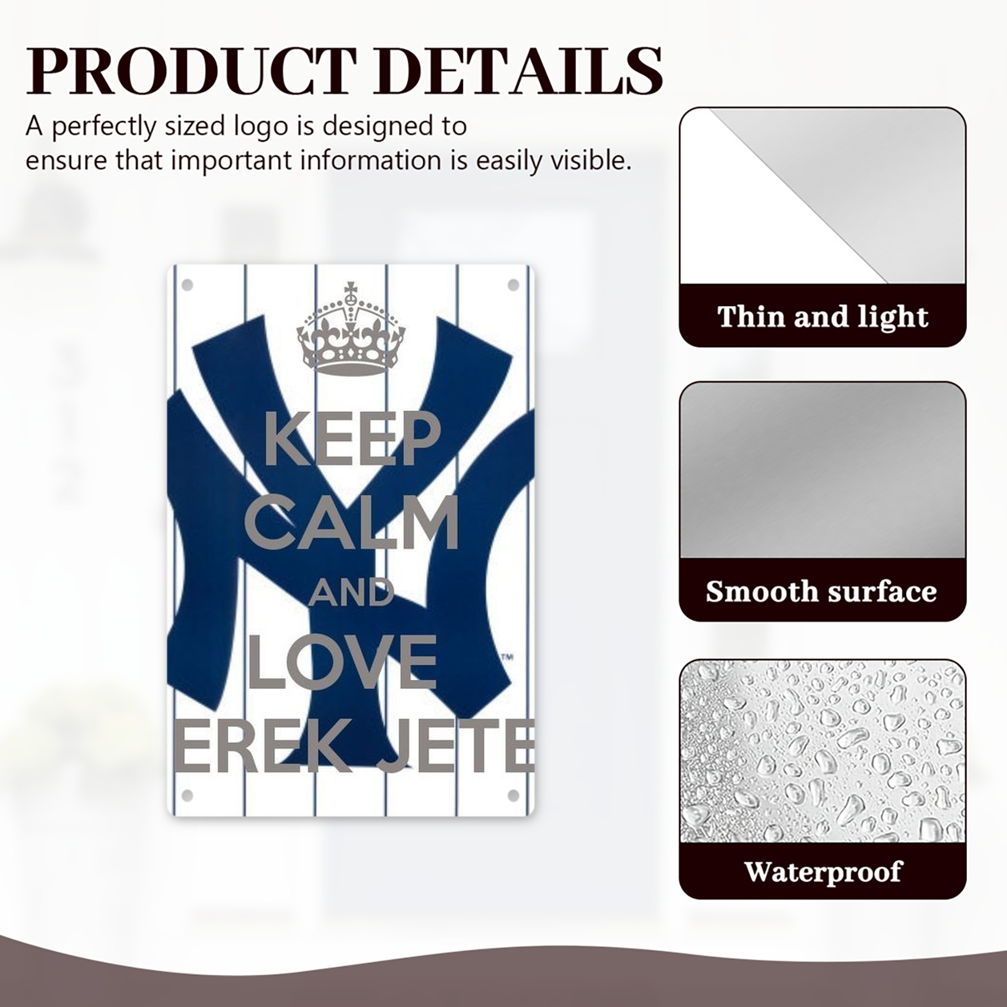 Derek Jeter 39 8x12inch Vertical Aluminum Sign - Durable Fade-Resistant Indoor/Outdoor Safety & Information Plaque For Office, Hotel, Restaurant, Bar, Public Spaces