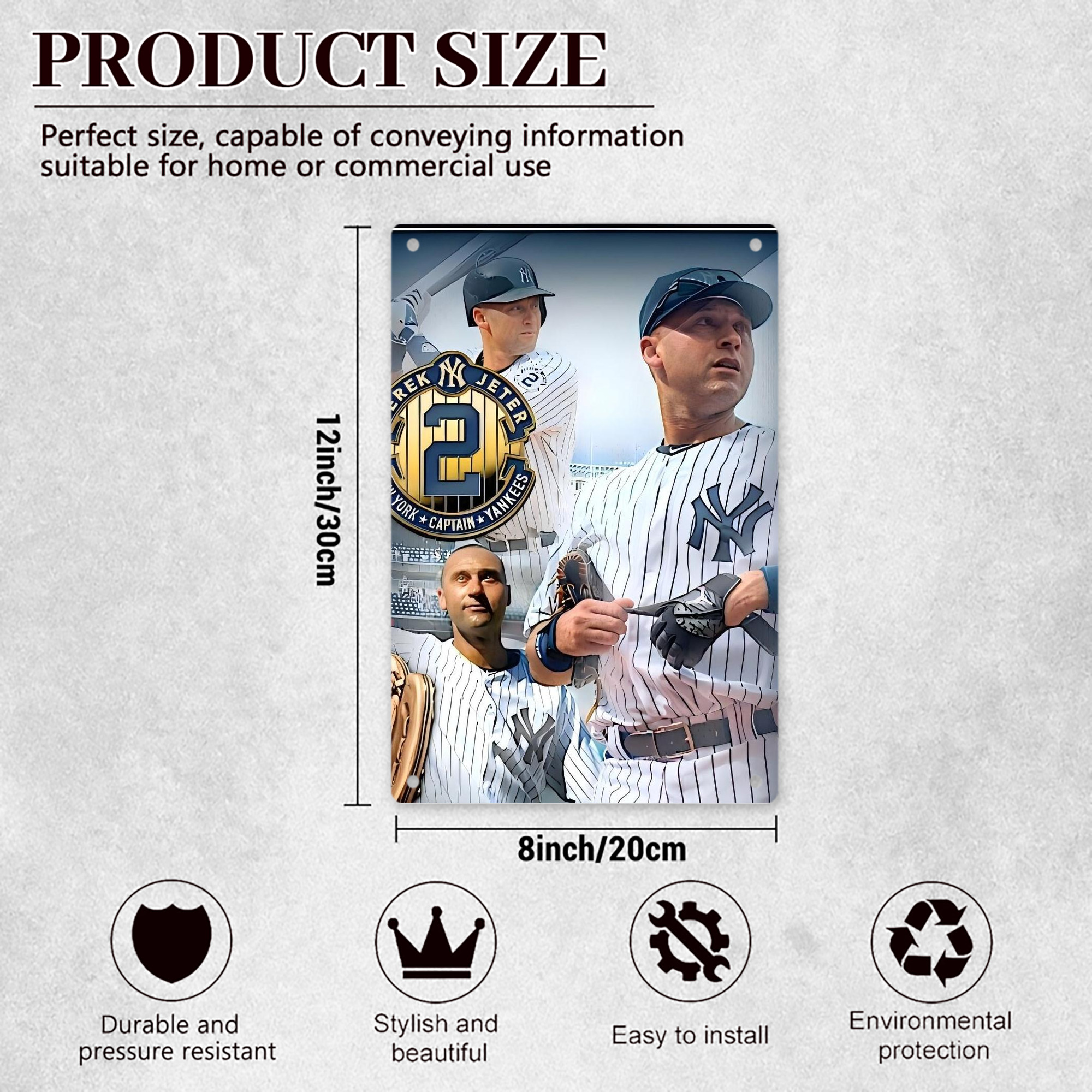 Derek Jeter 40 8x12inch Vertical Aluminum Sign - Durable Fade-Resistant Indoor/Outdoor Safety & Information Plaque For Office, Hotel, Restaurant, Bar, Public Spaces