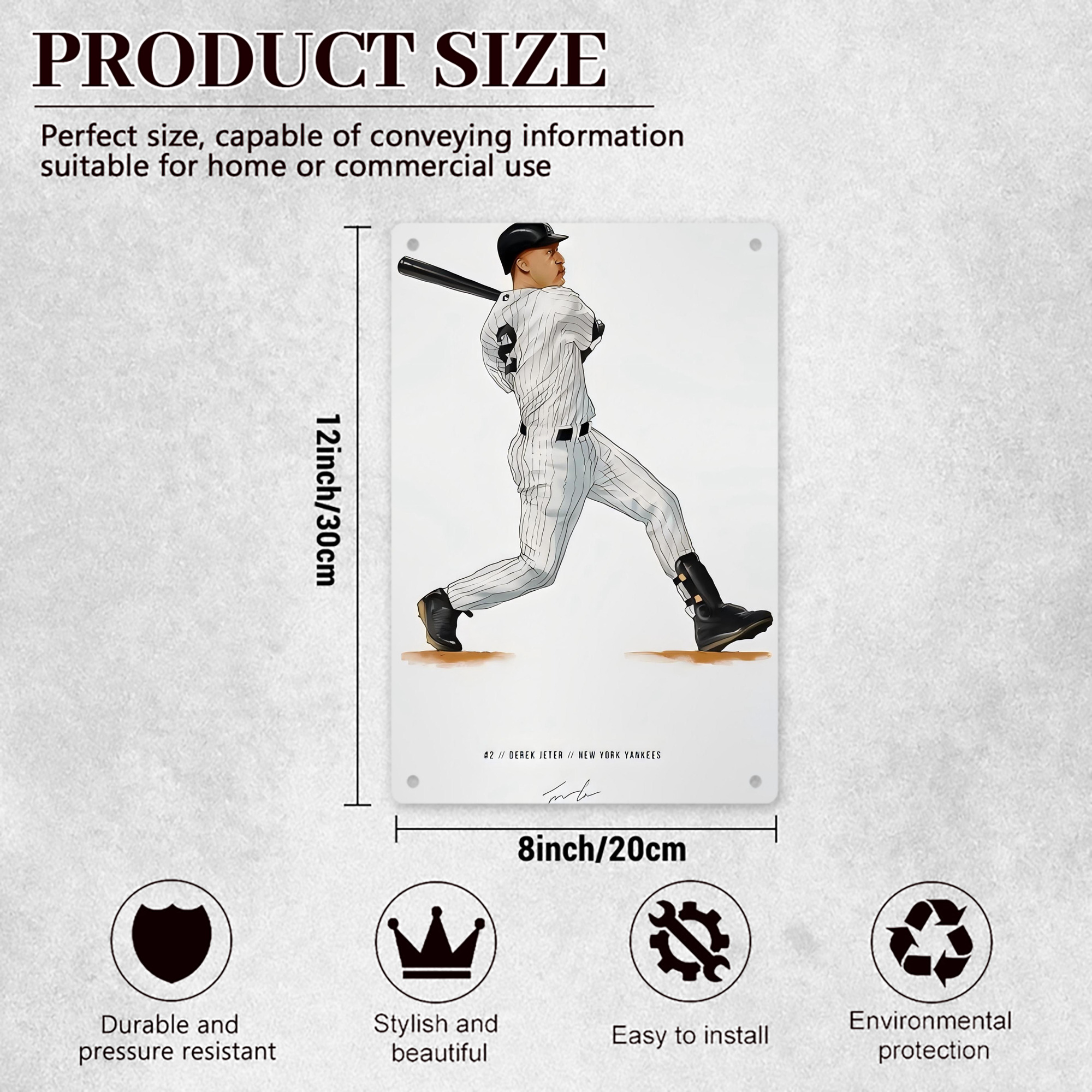 Derek Jeter 64 8x12inch Vertical Aluminum Sign - Durable Fade-Resistant Indoor/Outdoor Safety & Information Plaque For Office, Hotel, Restaurant, Bar, Public Spaces