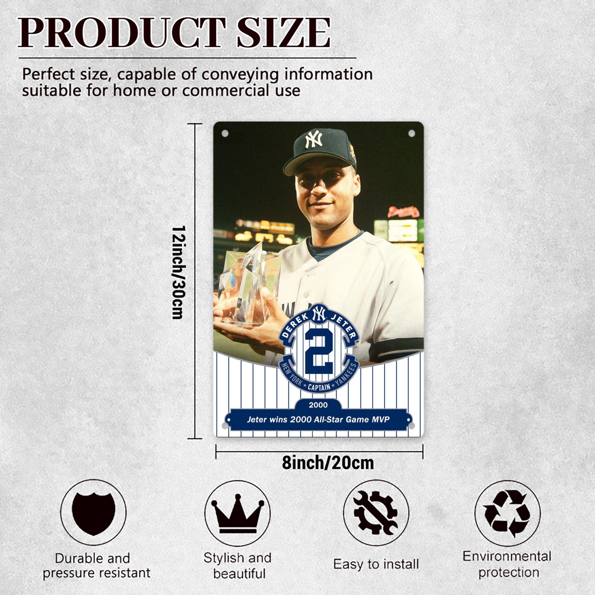 Derek Jeter 93 8x12inch Vertical Aluminum Sign - Durable Fade-Resistant Indoor/Outdoor Safety & Information Plaque For Office, Hotel, Restaurant, Bar, Public Spaces