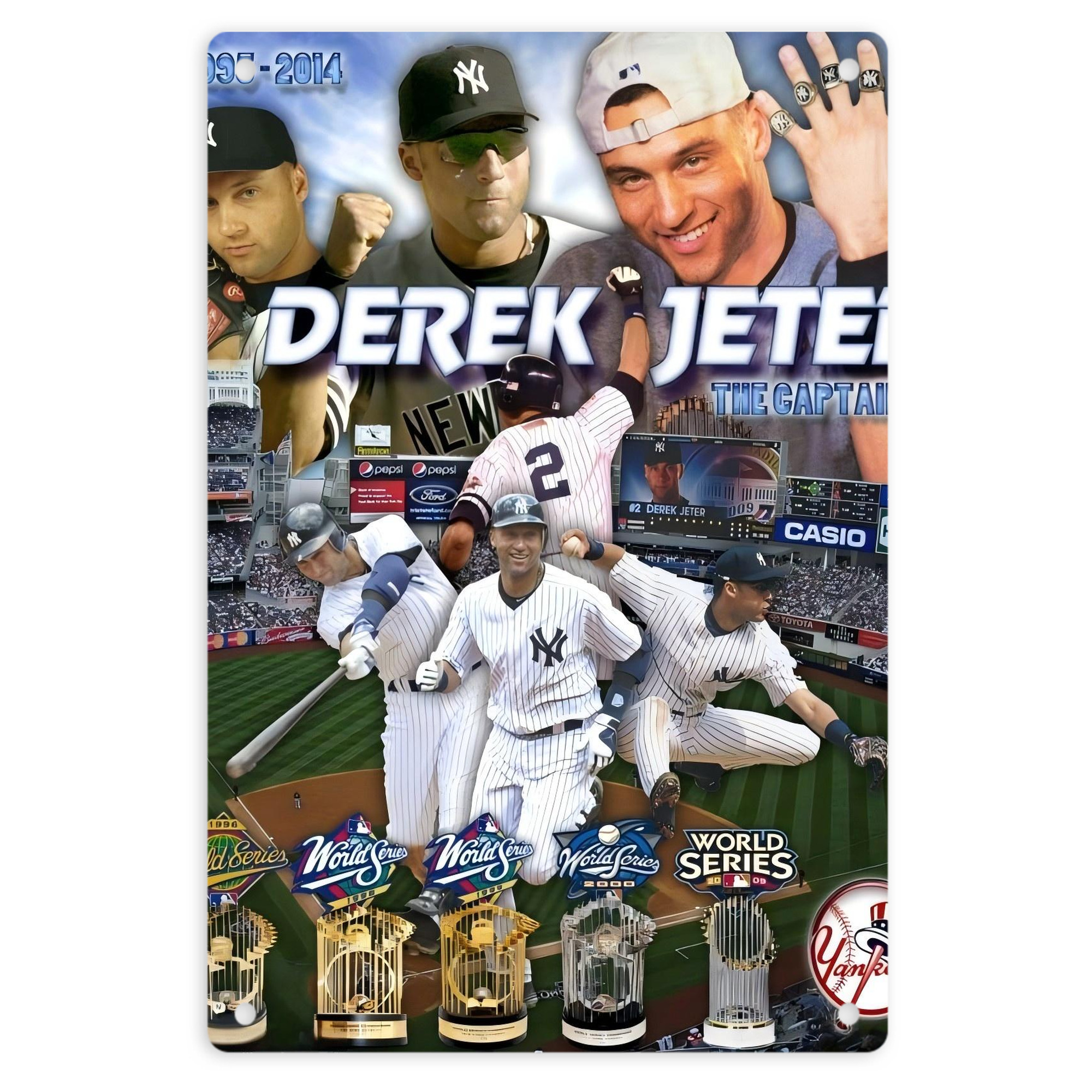 Derek Jeter 100 8x12inch Vertical Aluminum Sign - Durable Fade-Resistant Indoor/Outdoor Safety & Information Plaque For Office, Hotel, Restaurant, Bar, Public Spaces