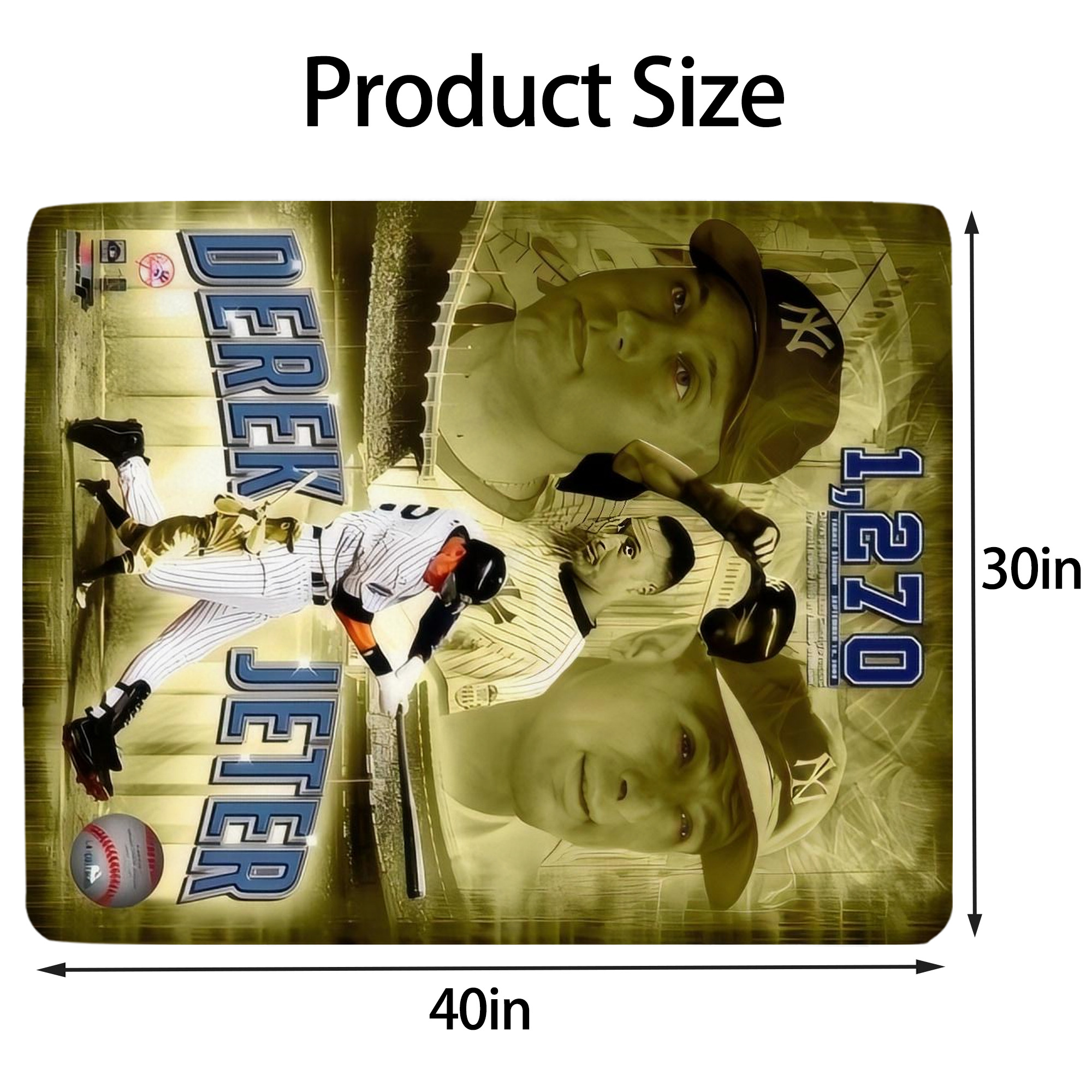 Derek Jeter 23 Soft Plush Fleece Blanket 30x40 Inch - 300GSM Flannel, Ultra Soft & Warm, Lightweight & Durable, Perfect For Kids, Adults, Couch, Bed, Camping, Travel, Gift For Family & Friends