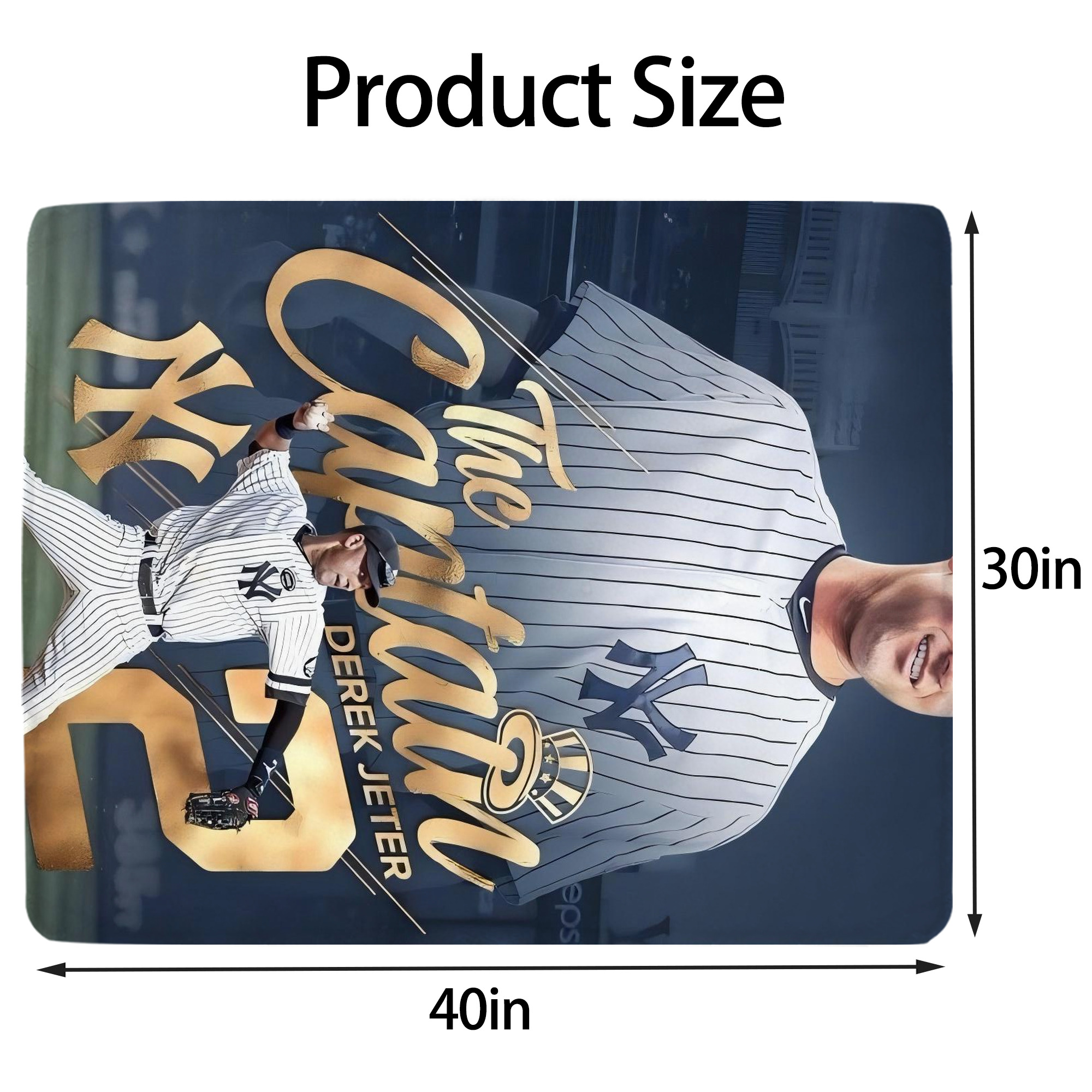 Derek Jeter 29 Soft Plush Fleece Blanket 30x40 Inch - 300GSM Flannel, Ultra Soft & Warm, Lightweight & Durable, Perfect For Kids, Adults, Couch, Bed, Camping, Travel, Gift For Family & Friends
