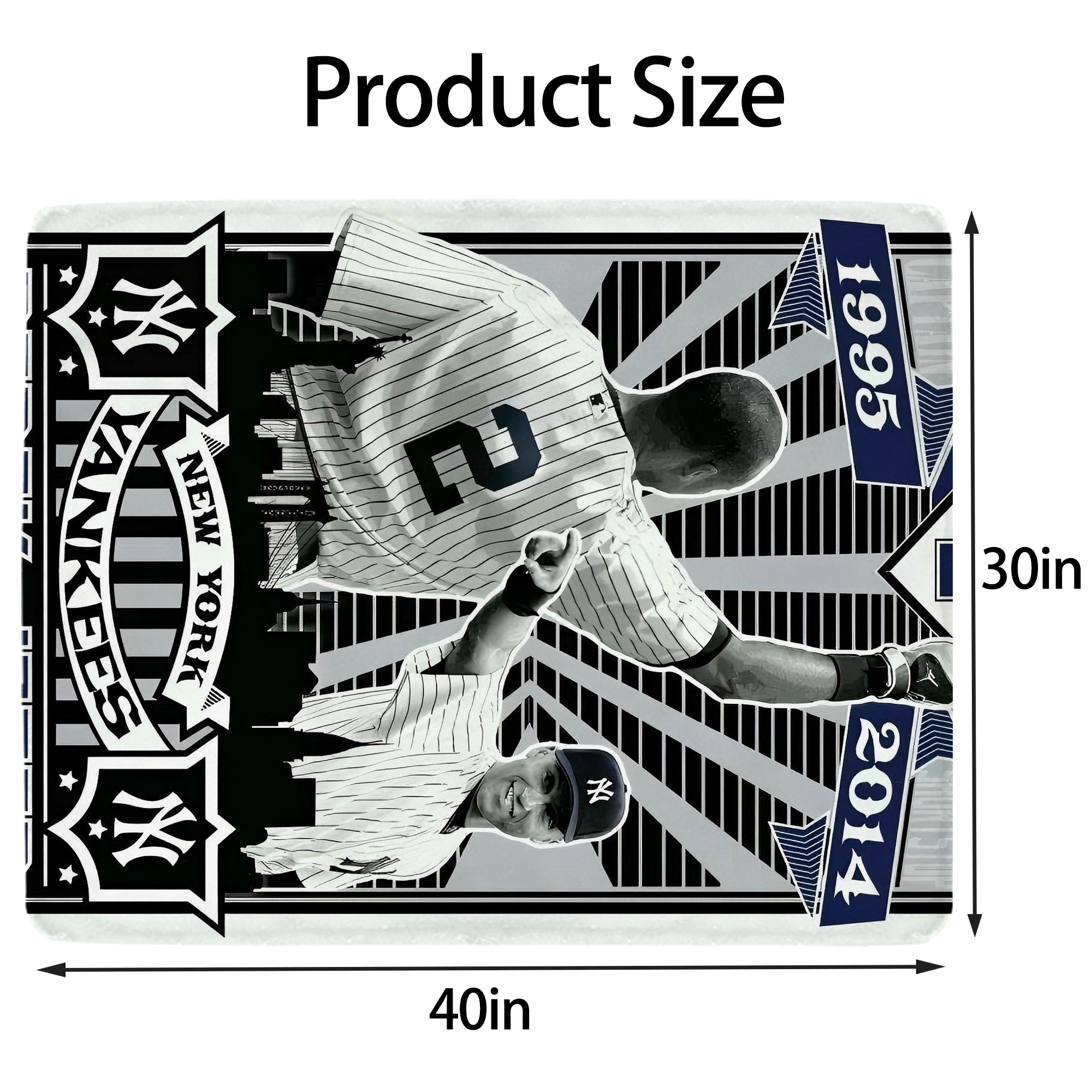 Derek Jeter 34 Soft Plush Fleece Blanket 30x40 Inch - 300GSM Flannel, Ultra Soft & Warm, Lightweight & Durable, Perfect For Kids, Adults, Couch, Bed, Camping, Travel, Gift For Family & Friends