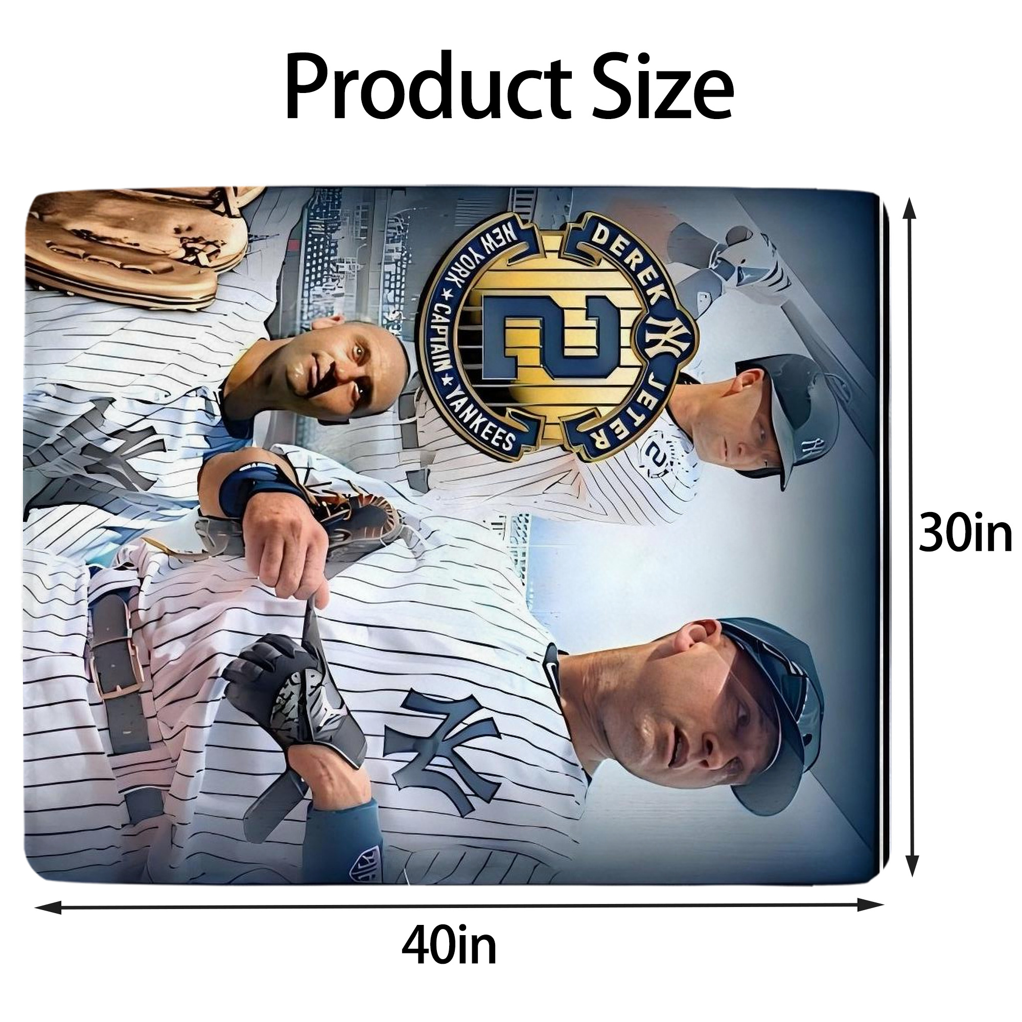 Derek Jeter 40 Soft Plush Fleece Blanket 30x40 Inch - 300GSM Flannel, Ultra Soft & Warm, Lightweight & Durable, Perfect For Kids, Adults, Couch, Bed, Camping, Travel, Gift For Family & Friends