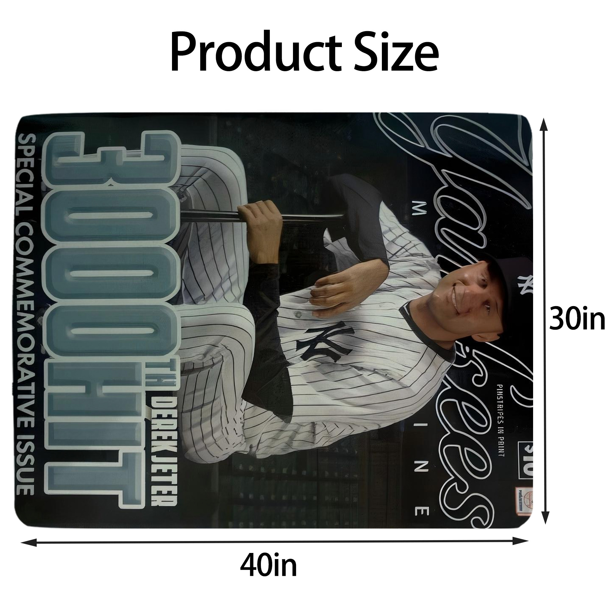 Derek Jeter 43 Soft Plush Fleece Blanket 30x40 Inch - 300GSM Flannel, Ultra Soft & Warm, Lightweight & Durable, Perfect For Kids, Adults, Couch, Bed, Camping, Travel, Gift For Family & Friends