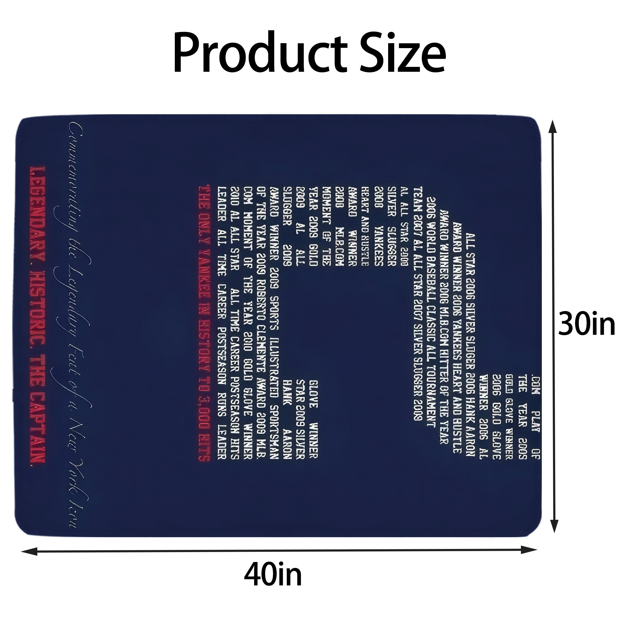 Derek Jeter 44 Soft Plush Fleece Blanket 30x40 Inch - 300GSM Flannel, Ultra Soft & Warm, Lightweight & Durable, Perfect For Kids, Adults, Couch, Bed, Camping, Travel, Gift For Family & Friends