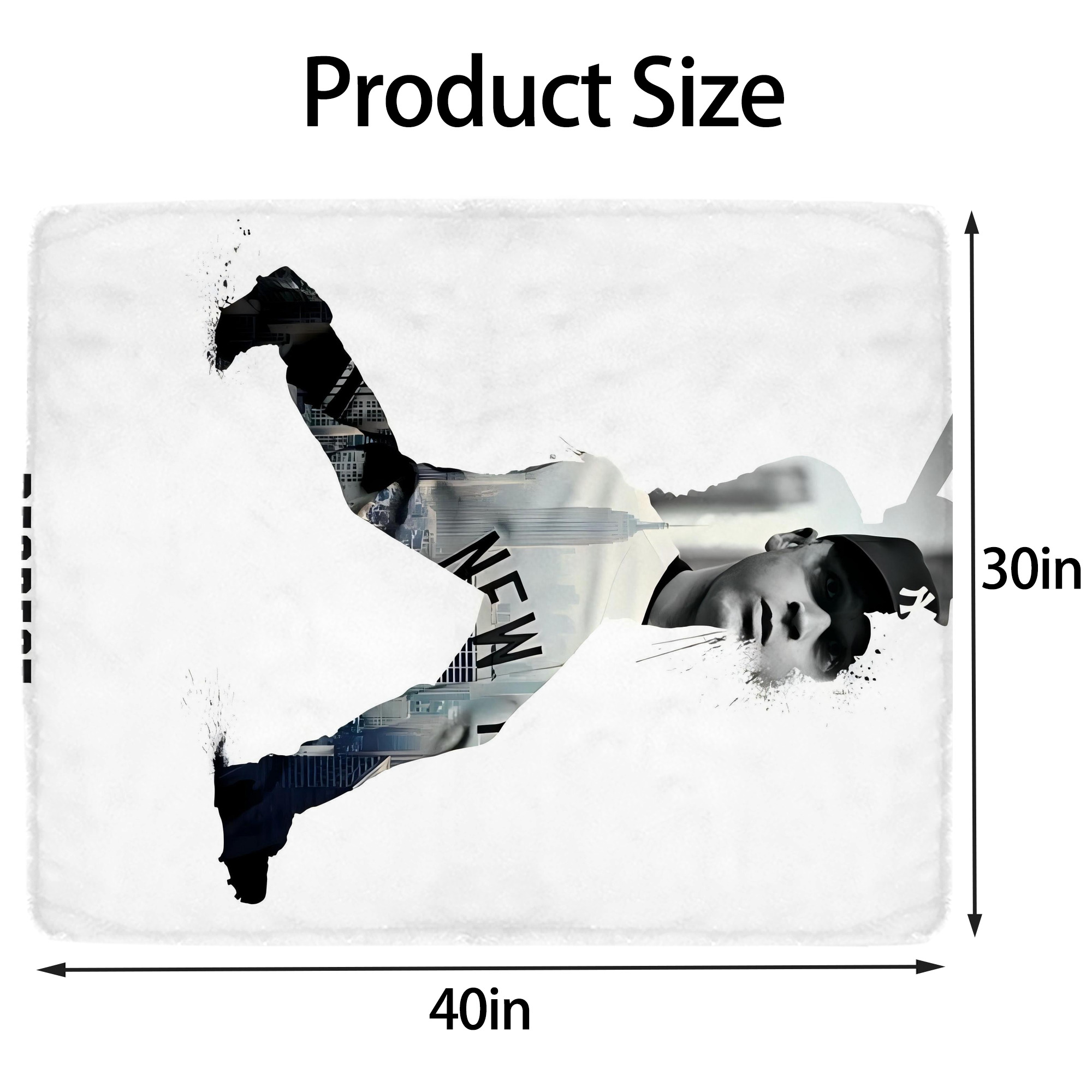 Derek Jeter 54 Soft Plush Fleece Blanket 30x40 Inch - 300GSM Flannel, Ultra Soft & Warm, Lightweight & Durable, Perfect For Kids, Adults, Couch, Bed, Camping, Travel, Gift For Family & Friends